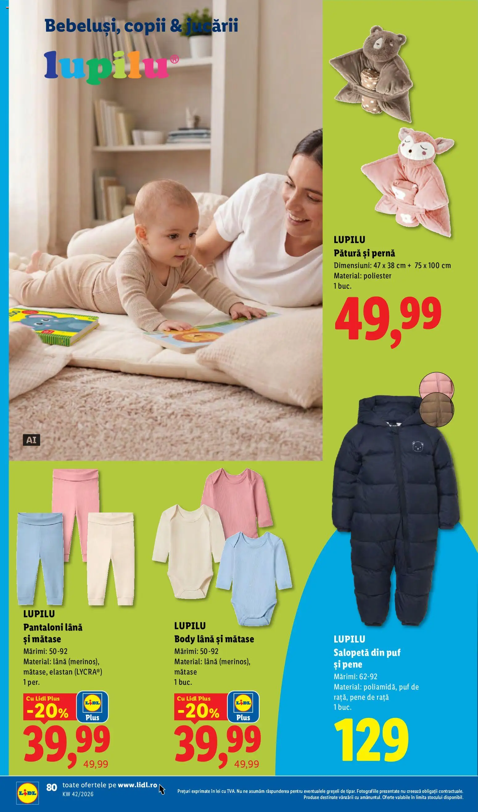 Noul catalog Lidl – valabil de la 12.10.2026 | Pagină: 80 | Produse: Perne, Pernă, Pătură, Rață