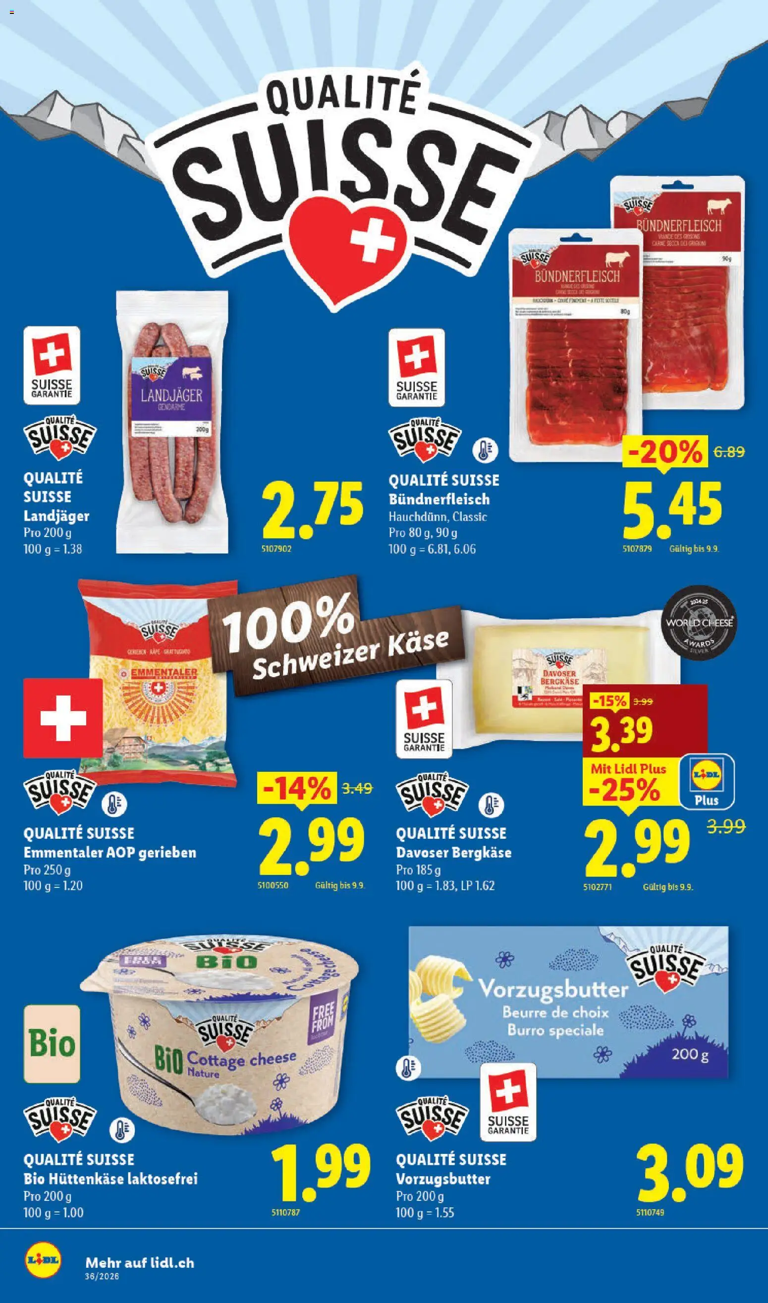 Lidl aktionen – gültig ab 03.09.2026 | Seite: 3 | Produkte: Butter, Käse, Hüttenkäse