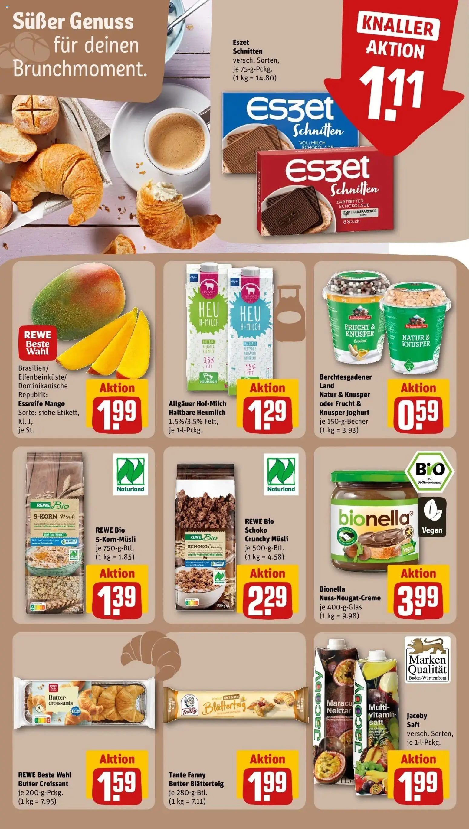 Rewe Prospekt Plochingen – gültig ab 13.07.2026 | Seite: 16 | Produkte: Musli, Butter, Schokolade, Saft