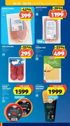 Aldi akciós újság - amely érvényes a következő dátumtól: 28.05.2026 | Oldal: 36 | Termékek: Gouda, Pecorino, Sajt, Szalámi