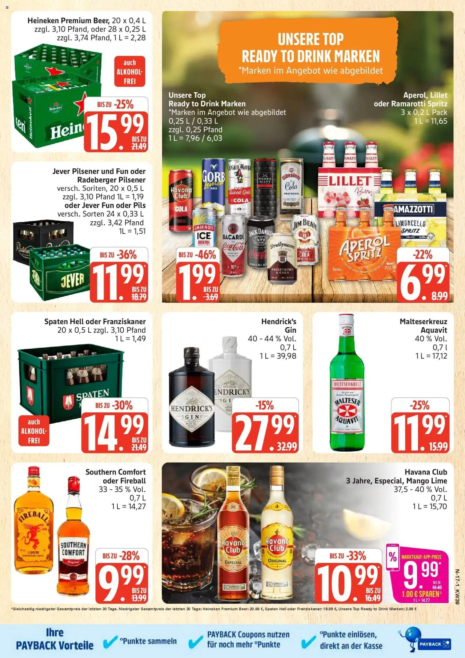 Marktkauf Prospekt Buxtehude (ab 21.09.2026) » Angebote online | Seite: 17 | Produkte: Top, Heineken, Smirnoff, Southern comfort