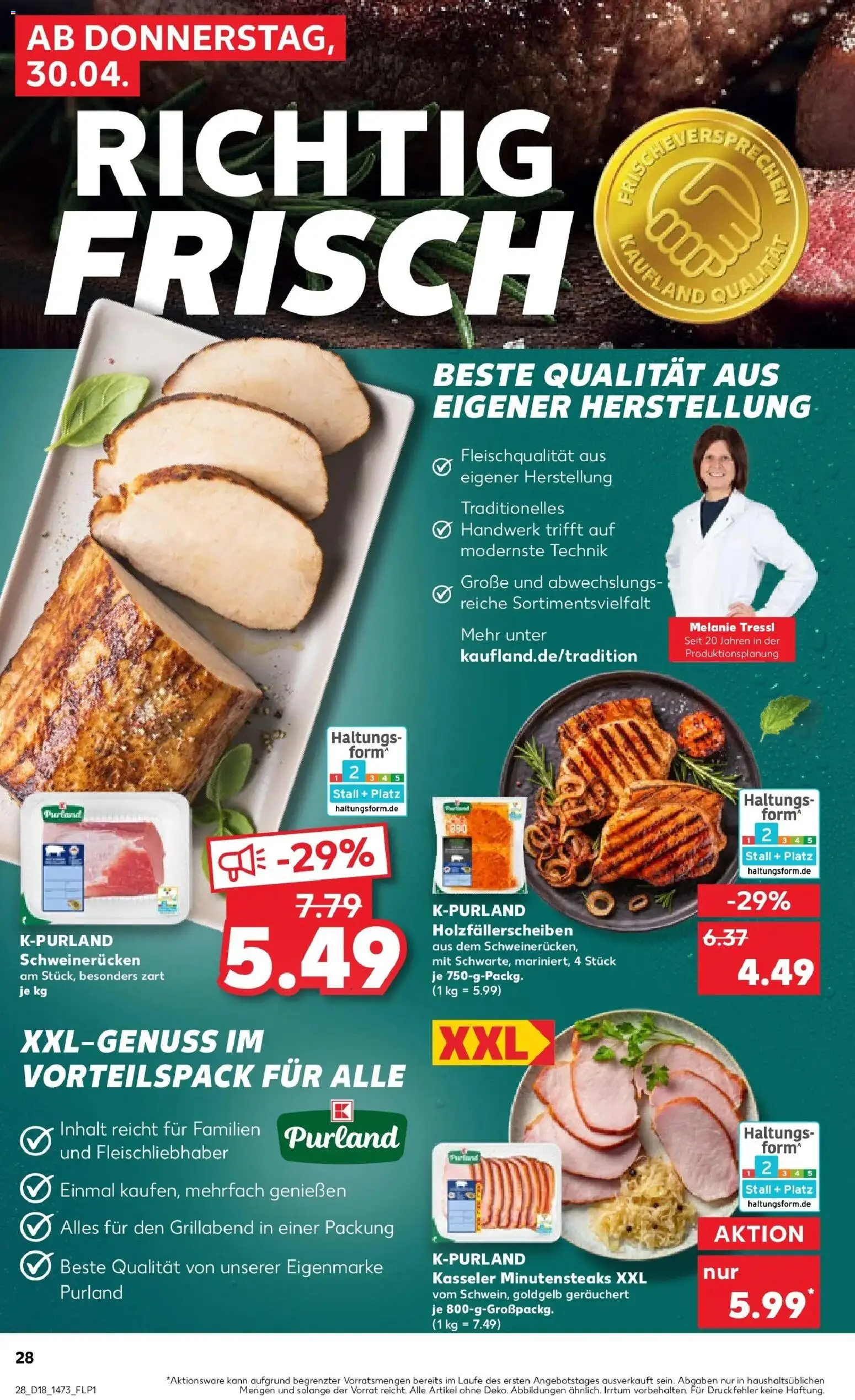 Prospekt Kaufland ab 30.04.2026 » Angebote Online zum Blättern | Seite: 28 | Produkte: Schweinerucken, Steak
