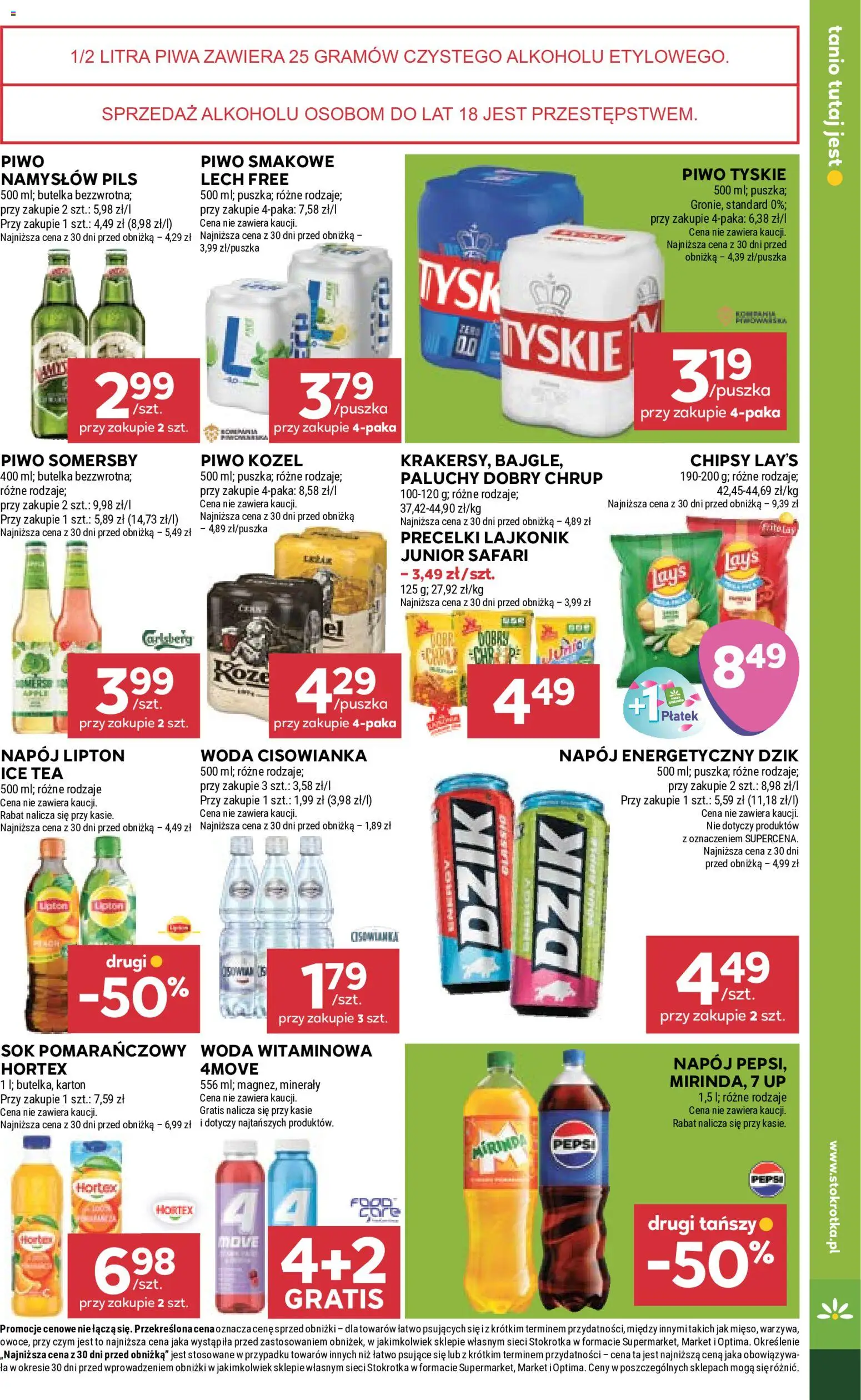 Stokrotka gazetka od 08.10.2026 | Strona: 35 | Produkty: Pepsi, Sok, Piwo, Piwo kozel