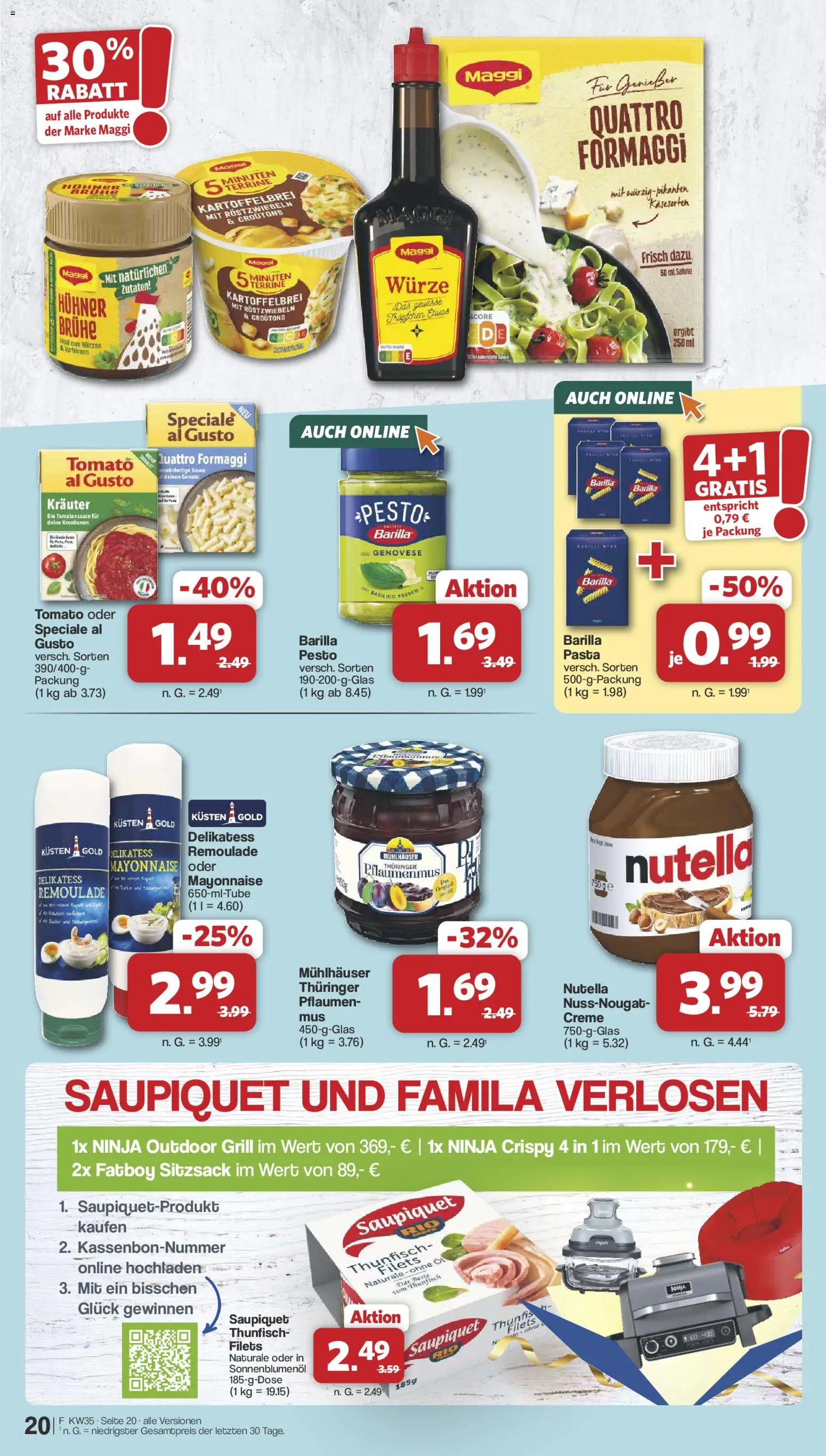 Famila Nordwest Prospekt – gültig ab 23.08.2026 | Seite: 22 | Produkte: Barilla, Creme, Nutella, Pasta