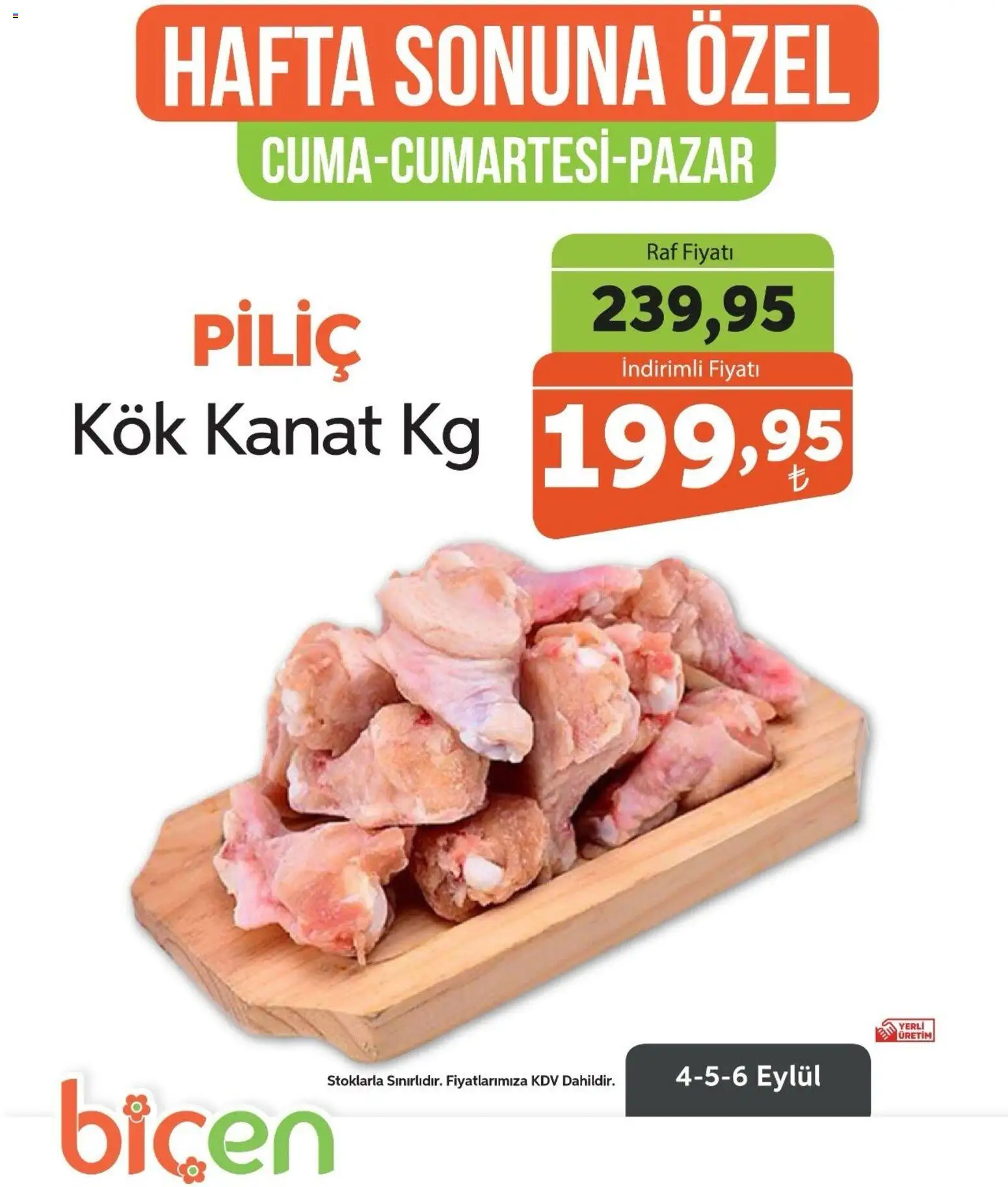 Biçen Market - Hafta Sonuna Özel - Piliç - 04 Eylül 2026 tarihinden itibaren geçerlidir | Sayfa: 2 | Ürünler: Raf, Piliç