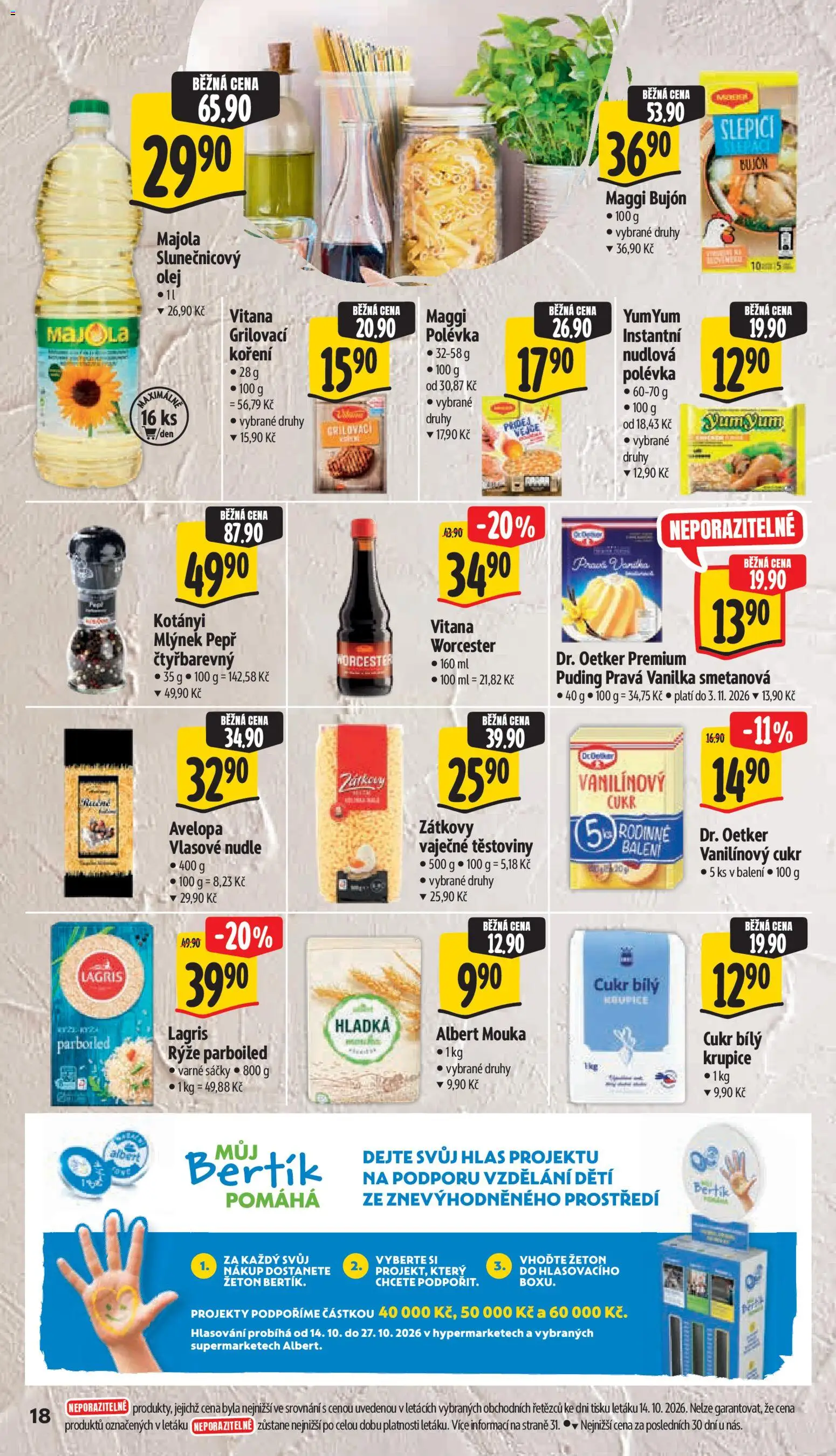 Albert leták - Hypermarket Jablonec nad Tisou od 21.10.2026 | Strana: 34 | Produkty: Maggi, Těstoviny, Mouka, Slunečnicový olej