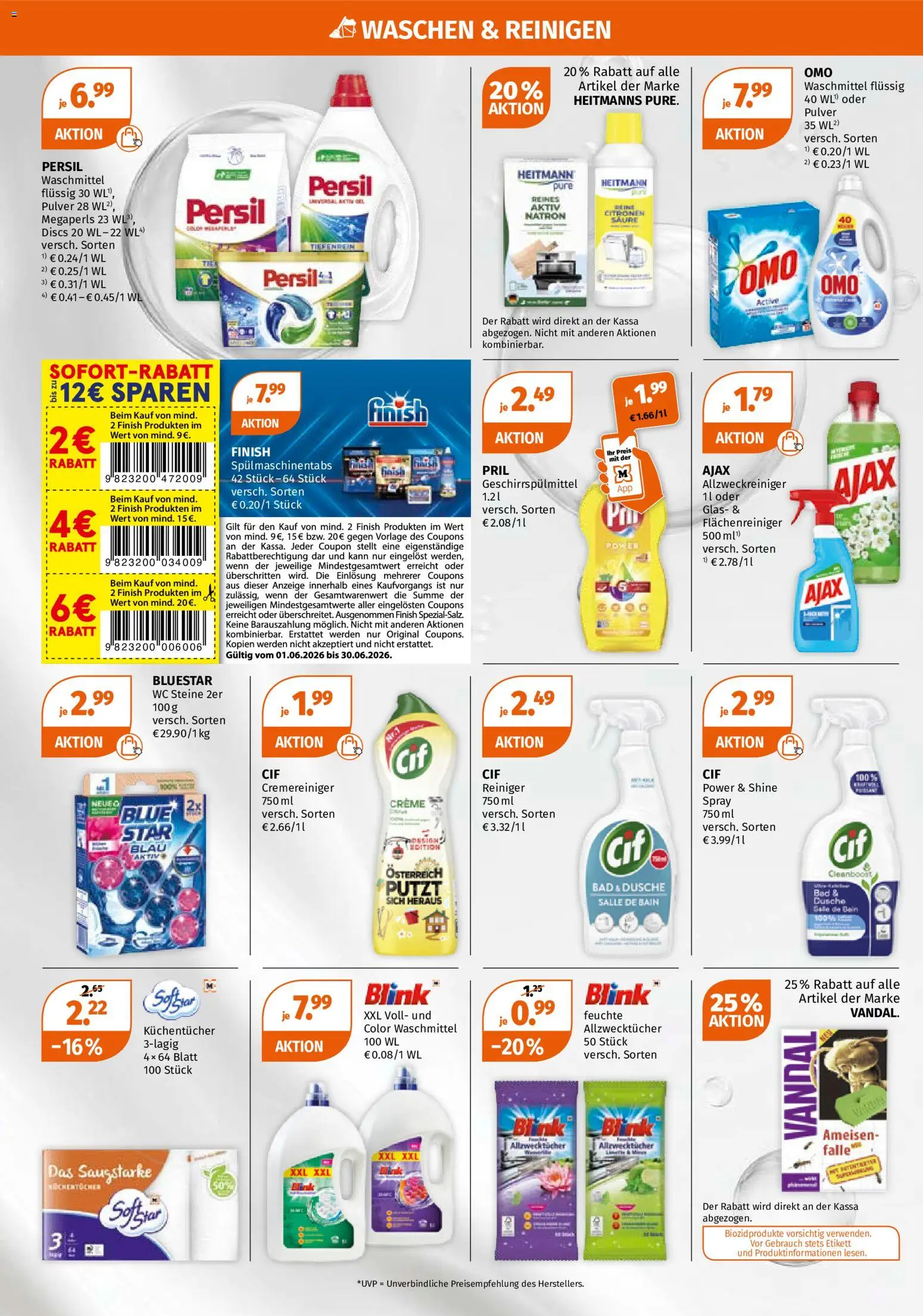 Müller Flugblatt gültig ab 01.06.2026 | Seite: 6 | Produkte: Spülmaschinentabs, Geschirrspülmittel, Bad, Creme