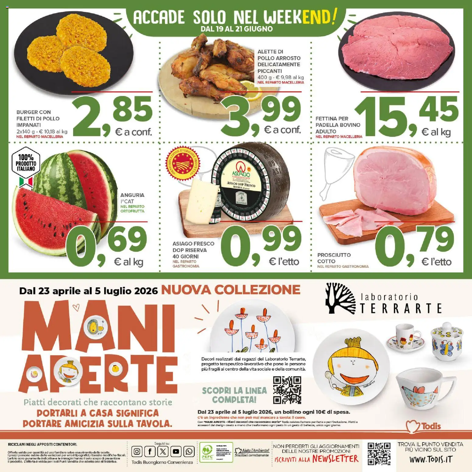 Volantino Todis del 11.06.2026 | Pagina: 24 | Prodotti: Prosciutto Cotto, Prosciutto, Anguria, Padella