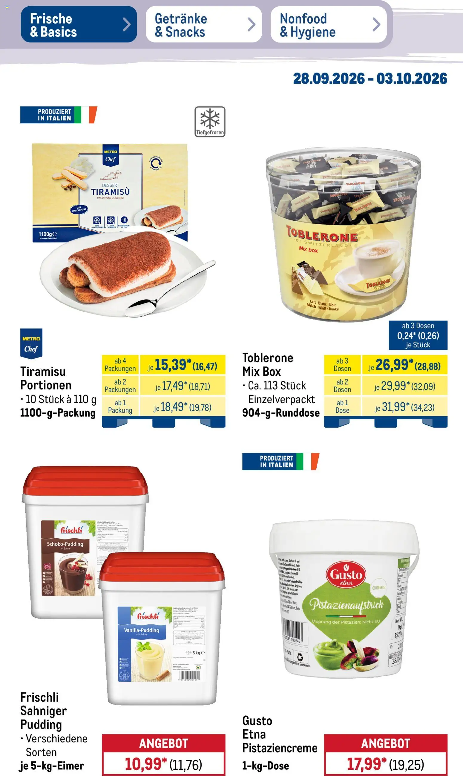 Metro NonFood-Angebote – gültig ab 28.09.2026 | Seite: 48 | Produkte: Mascarpone, Box, Pistazien, Sahne