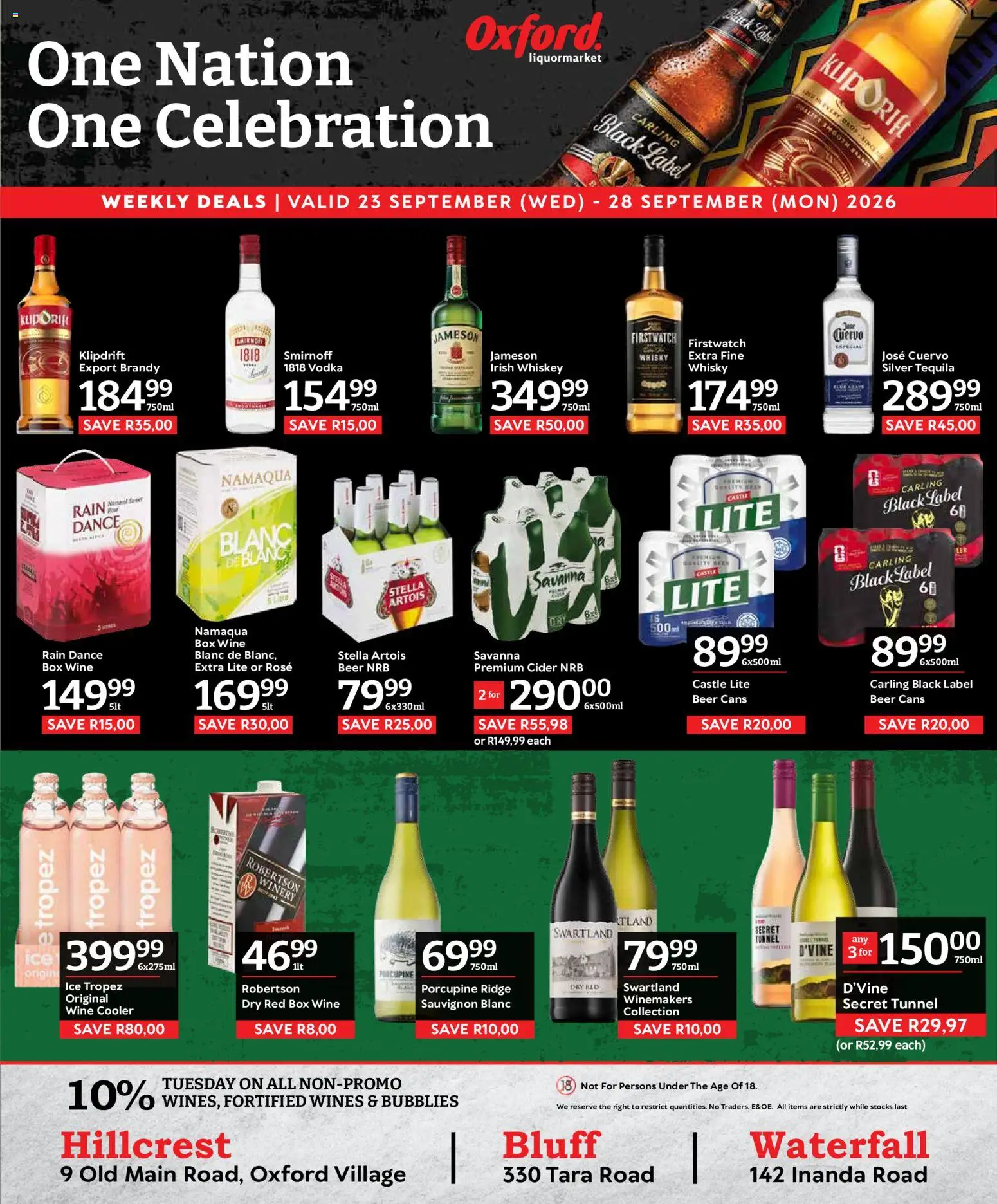 New Oxford Freshmarket catalogue – valid from 23/09/2026 | Page: 16 | Products: Box, Cider, Tequila, Cooler