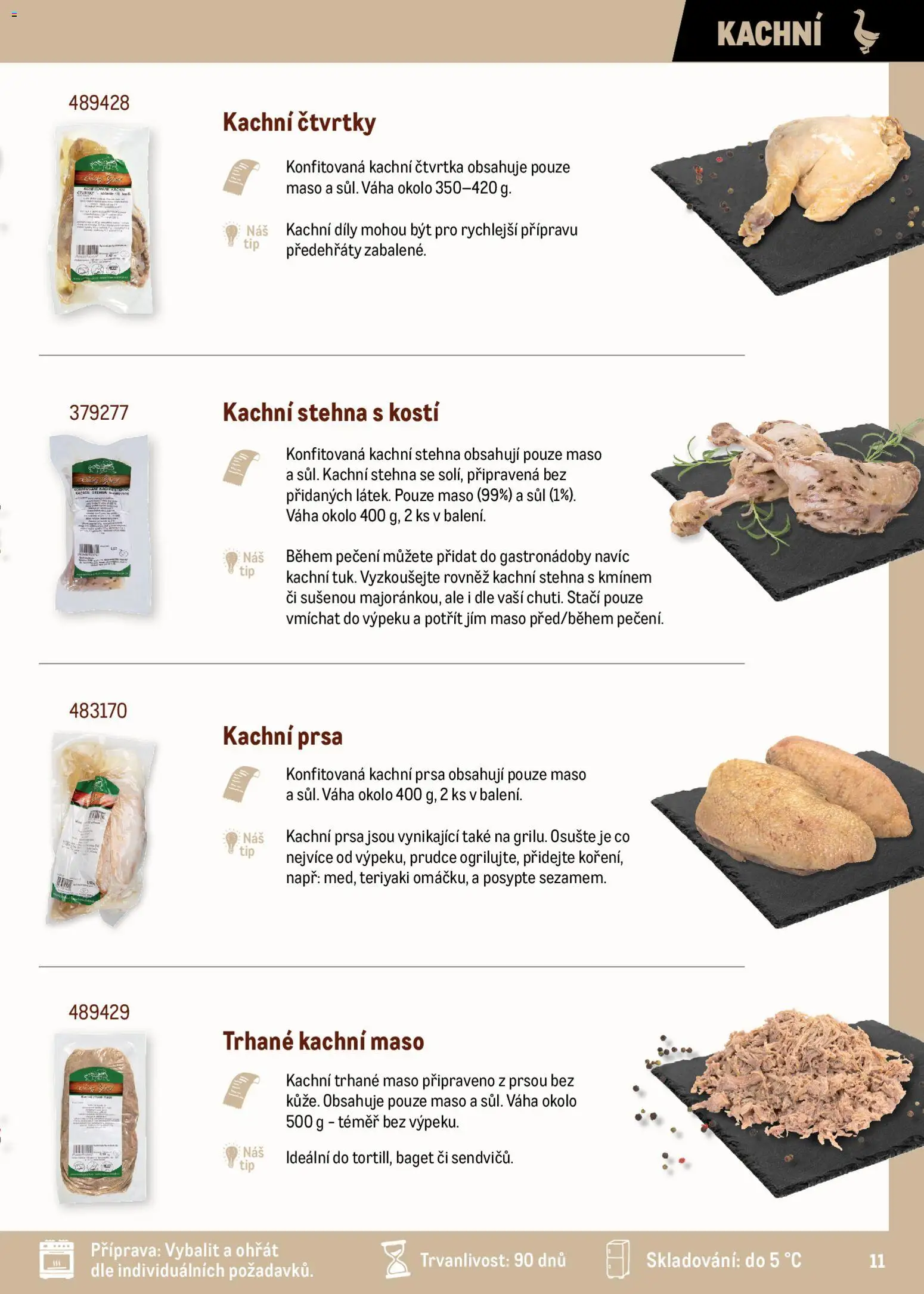 Makro leták - Maso upravené metodou sous-vide od 01.11.2025 | Strana: 11 | Produkty: Trhané maso, Váha, Kachní prsa, Maso