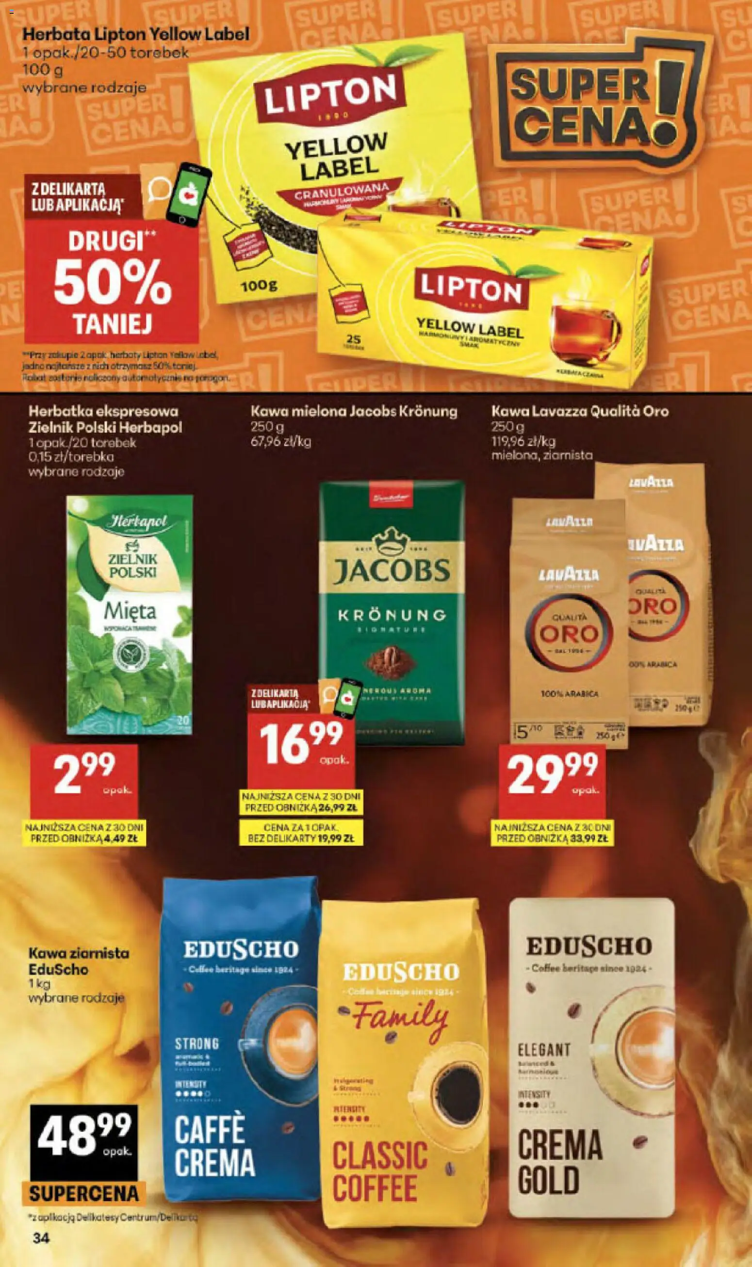 Delikatesy Centrum gazetka - Sklepy Własne od 24.09.2026 | Strona: 34 | Produkty: Kawa ziarnista, Lavazza, Kawa, Kawa mielona