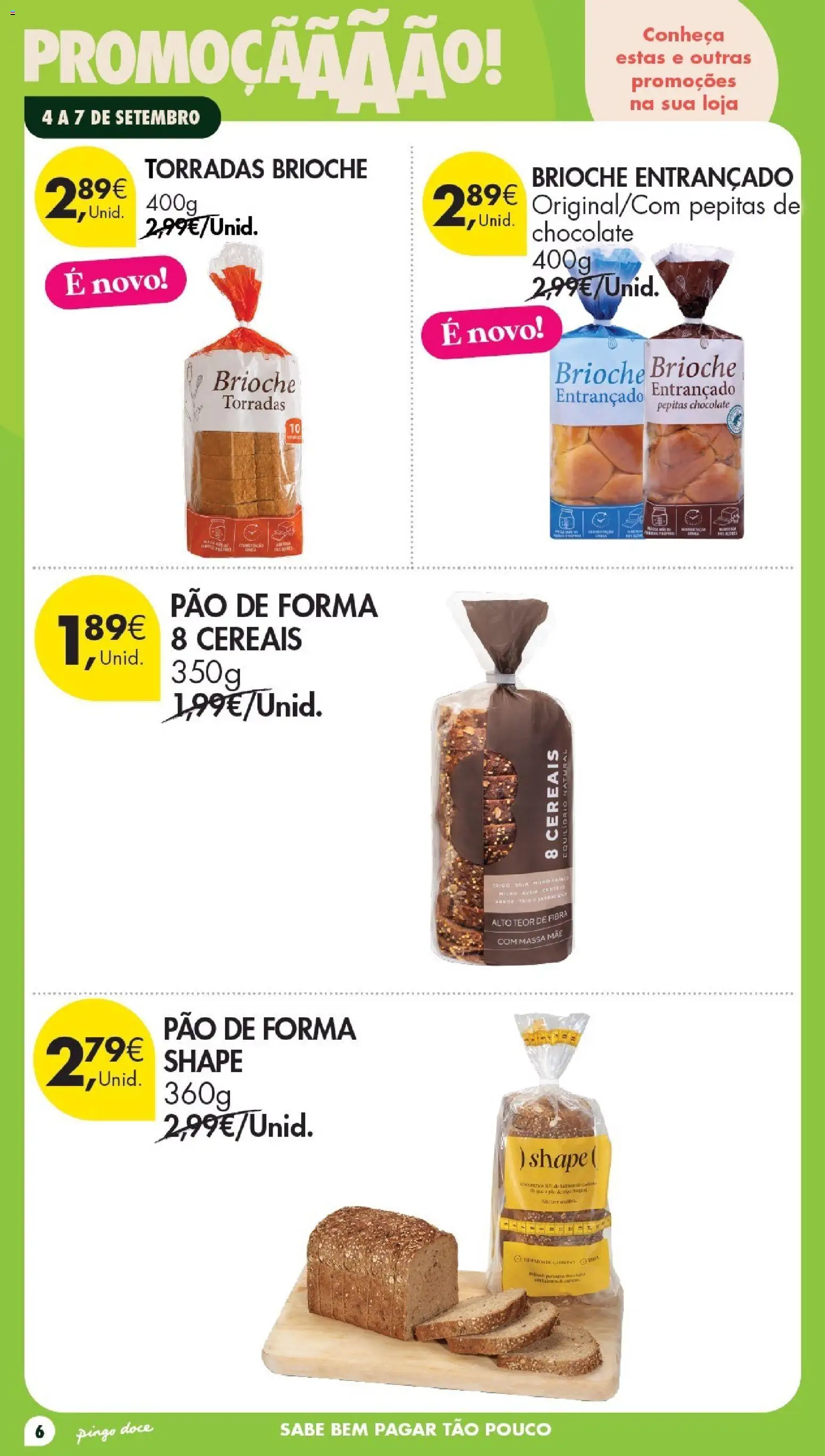 Pingo Doce Poupe este Fim de Semana │ válido de 04/09/2026 | Página: 6 | Produtos: Aveia, Brioche, Torradas, Milho