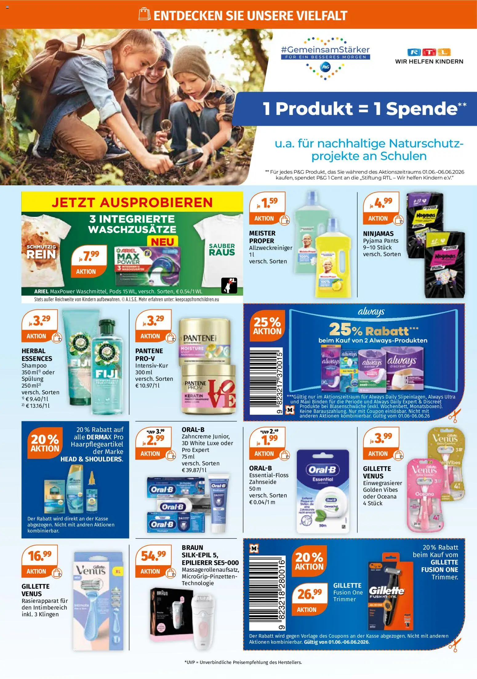 Müller Sommerangebote – gültig ab 01.06.2026 | Seite: 4 | Produkte: Epilierer, Shampoo, Spülung, Pyjama