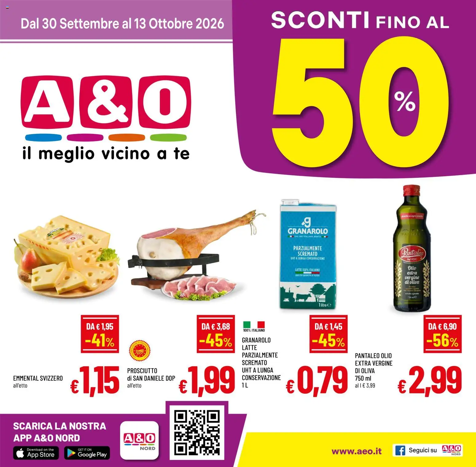 Volantino A&O del 30/09/2026 | Pagina: 1 | Prodotti: Tè, Latte, Prosciutto, The