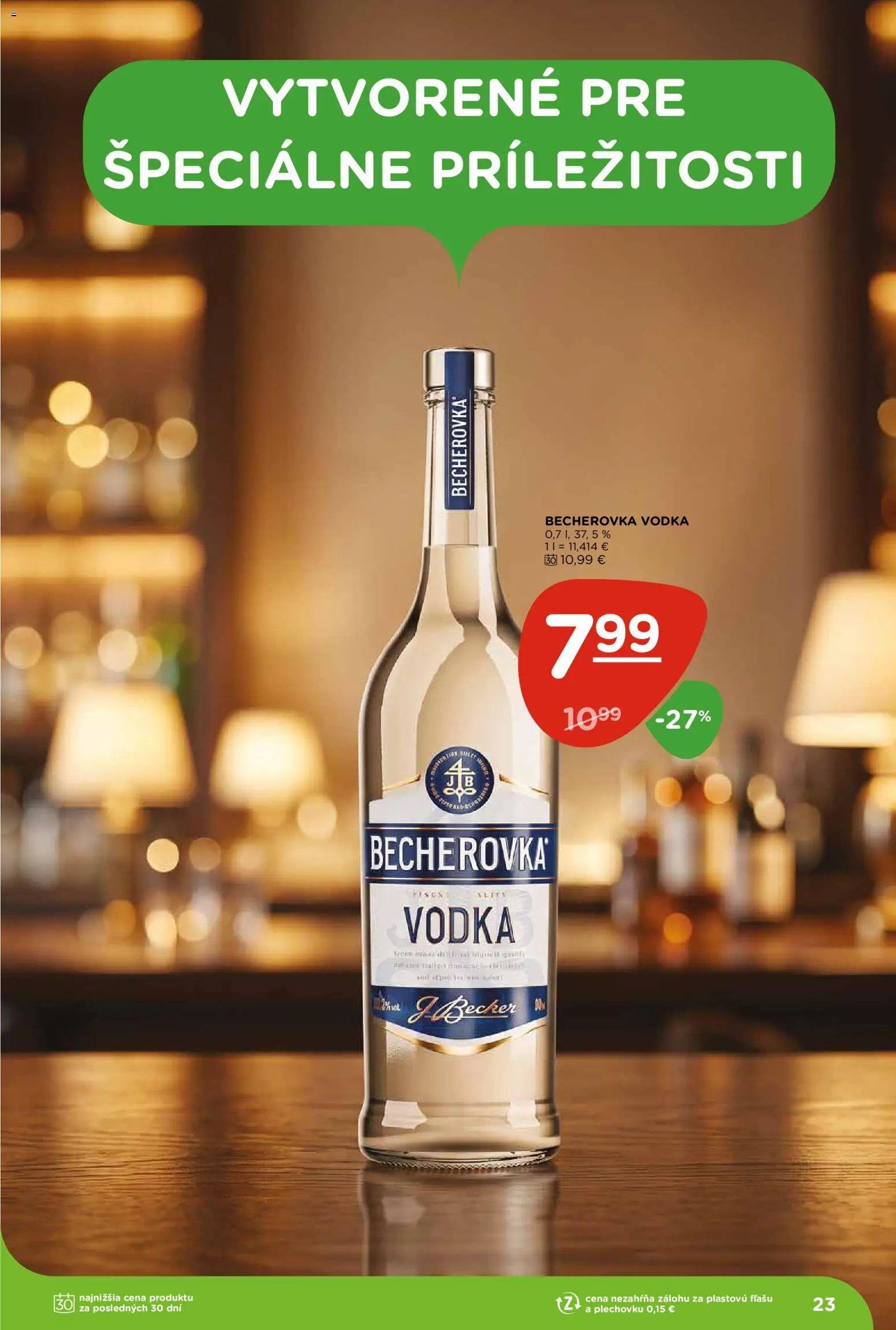 Nové Terno akcie – leták je platný od 17.09.2026 | Strana: 23 | Produkty: Becherovka, Vodka