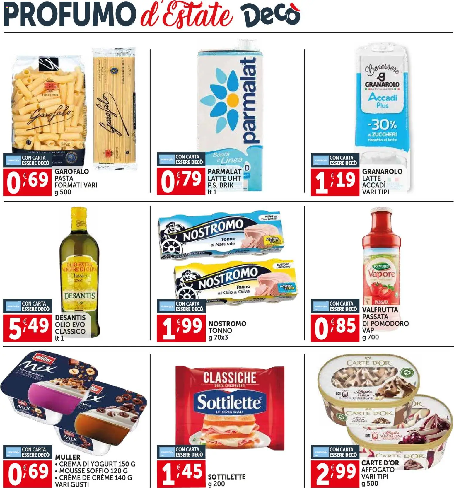 Volantino Decò del 18.06.2026 | Pagina: 2 | Prodotti: Yogurt, Cioccolato, Olio extra vergine, Profumo