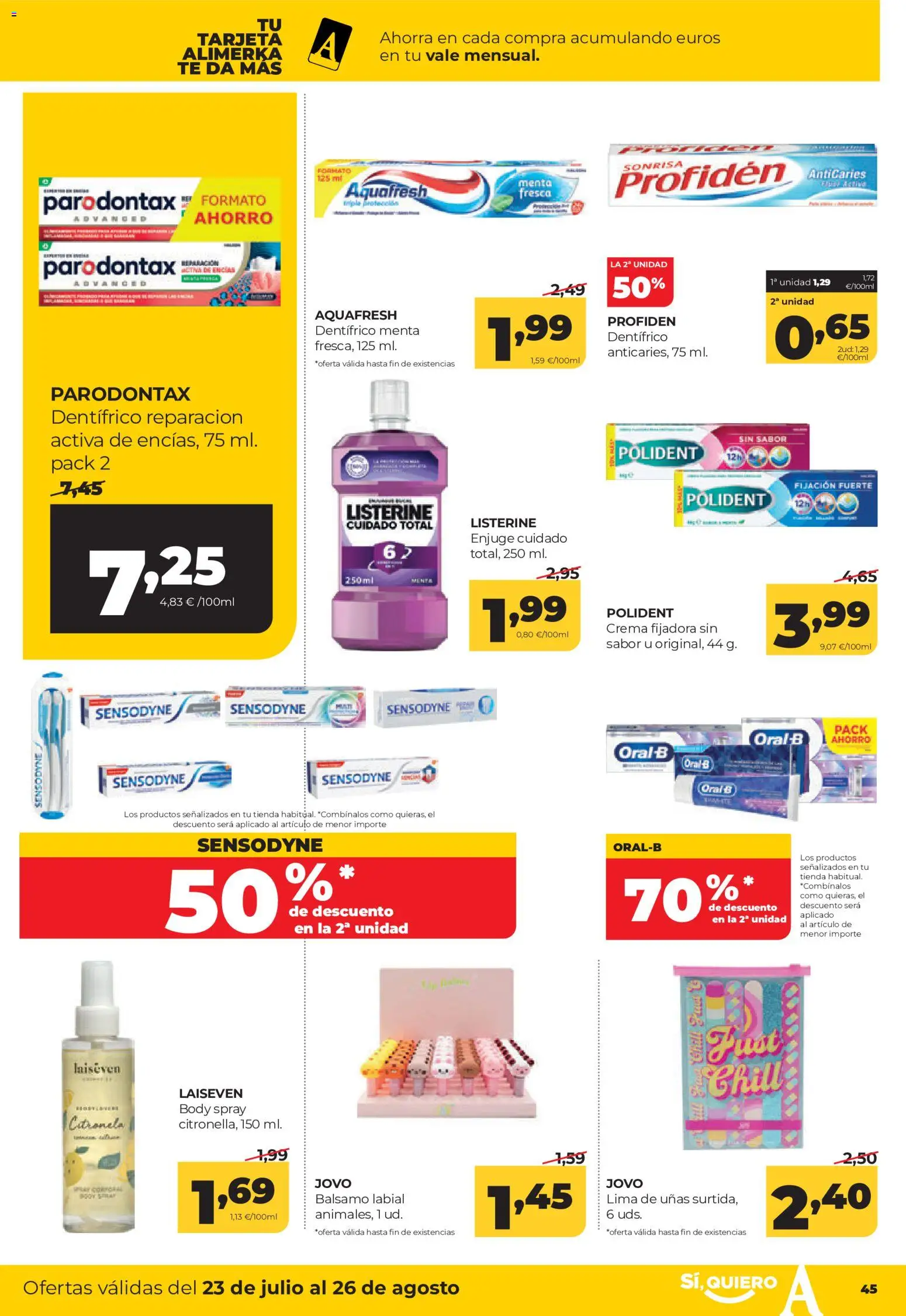 Alimerka folleto Castilla y León │ válido desde el 23/07/2026 | Página: 45 | Productos: Lima, Crema, Té, Bálsamo labial