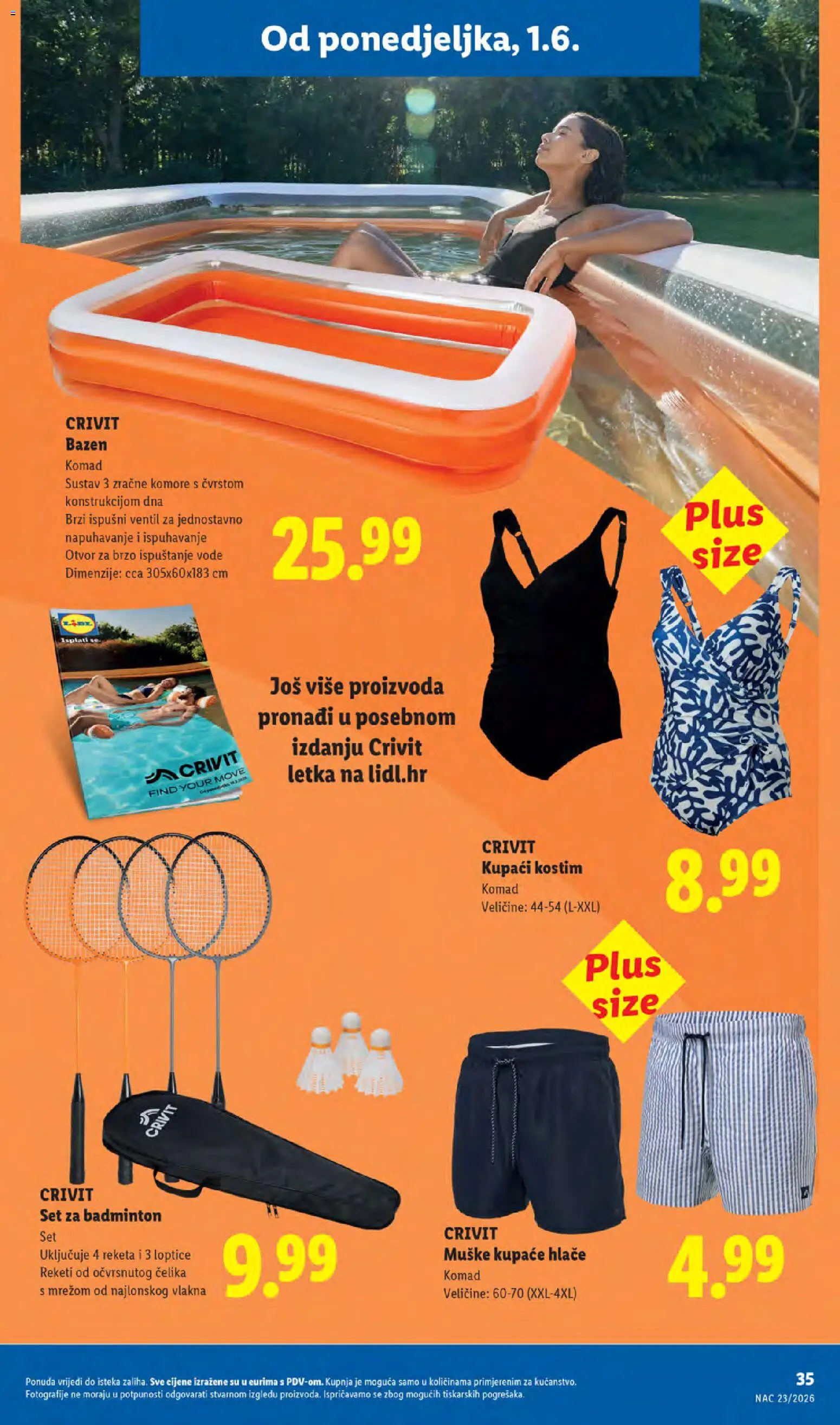 Lidl katalog | vrijedi od 01.06.2026 | Stranica: 35 | Proizvodi: Kupaće hlače, Bazen, Hlače, Ventil