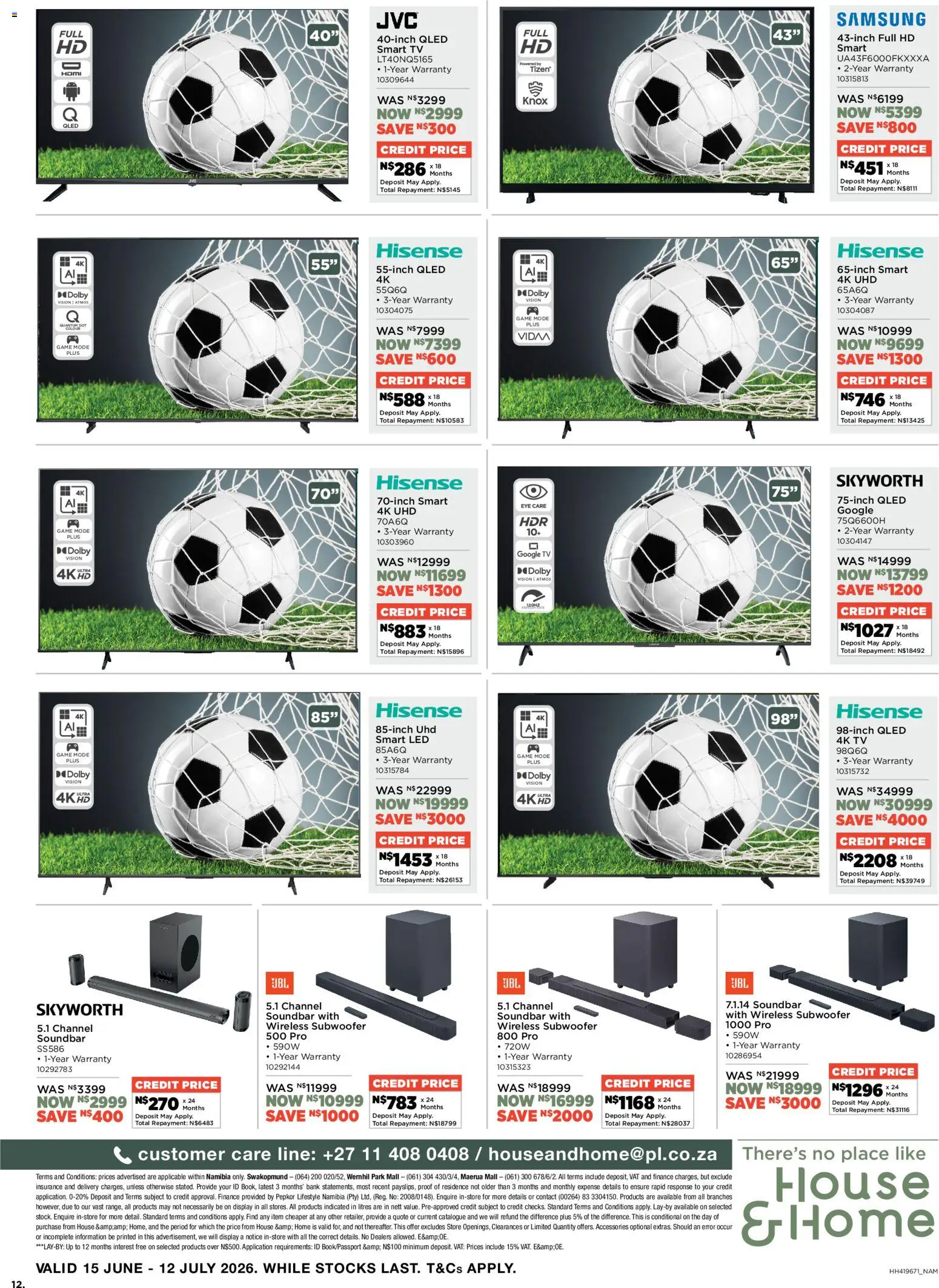 New House and Home catalogue – valid from 15.06.2026 | Page: 12 | Products: TV, Soundbar, Subwoofer