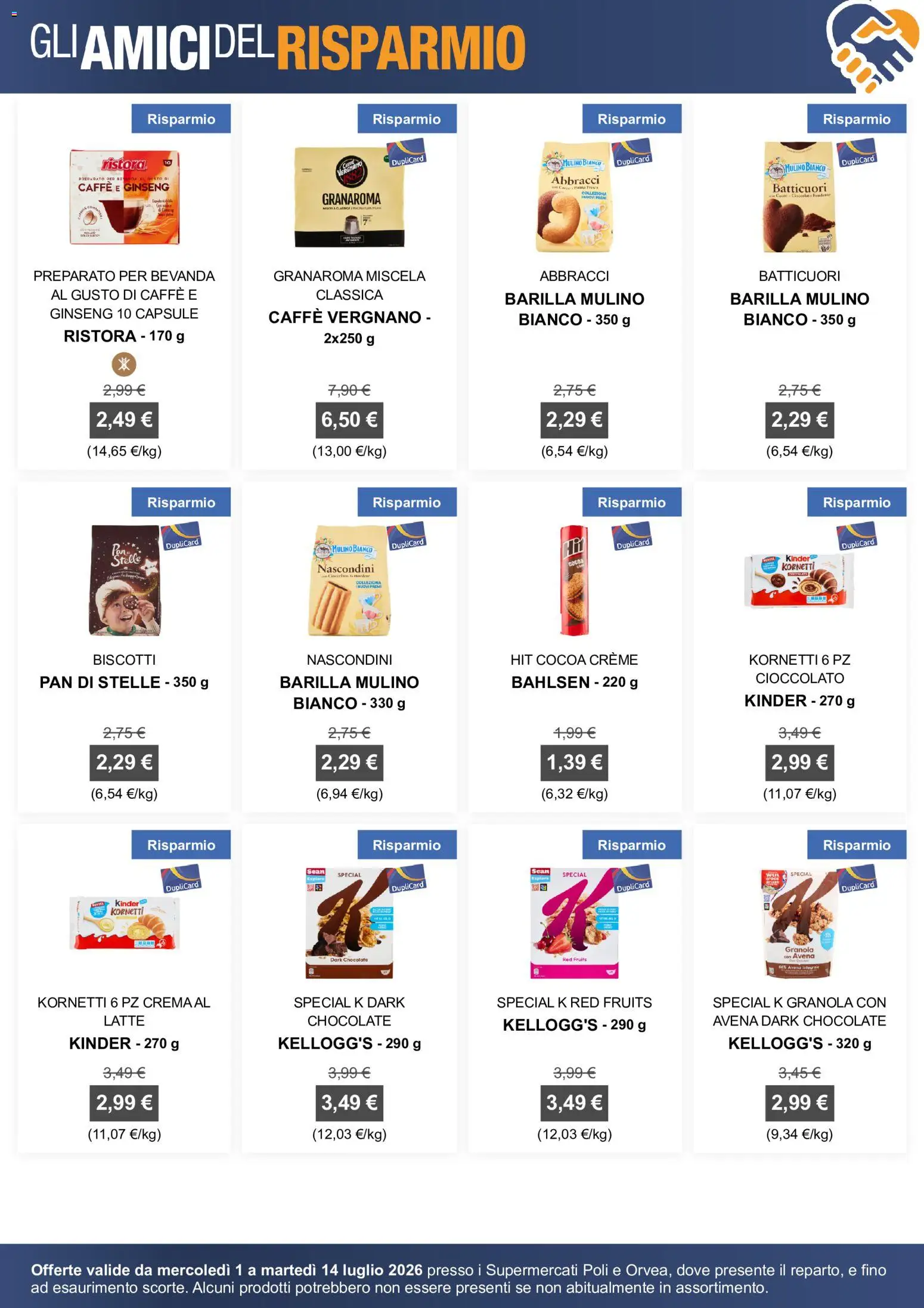 Volantino Poli del 01/07/2026 | Pagina: 3 | Prodotti: Caffè, Cioccolato, Biscotti, Latte
