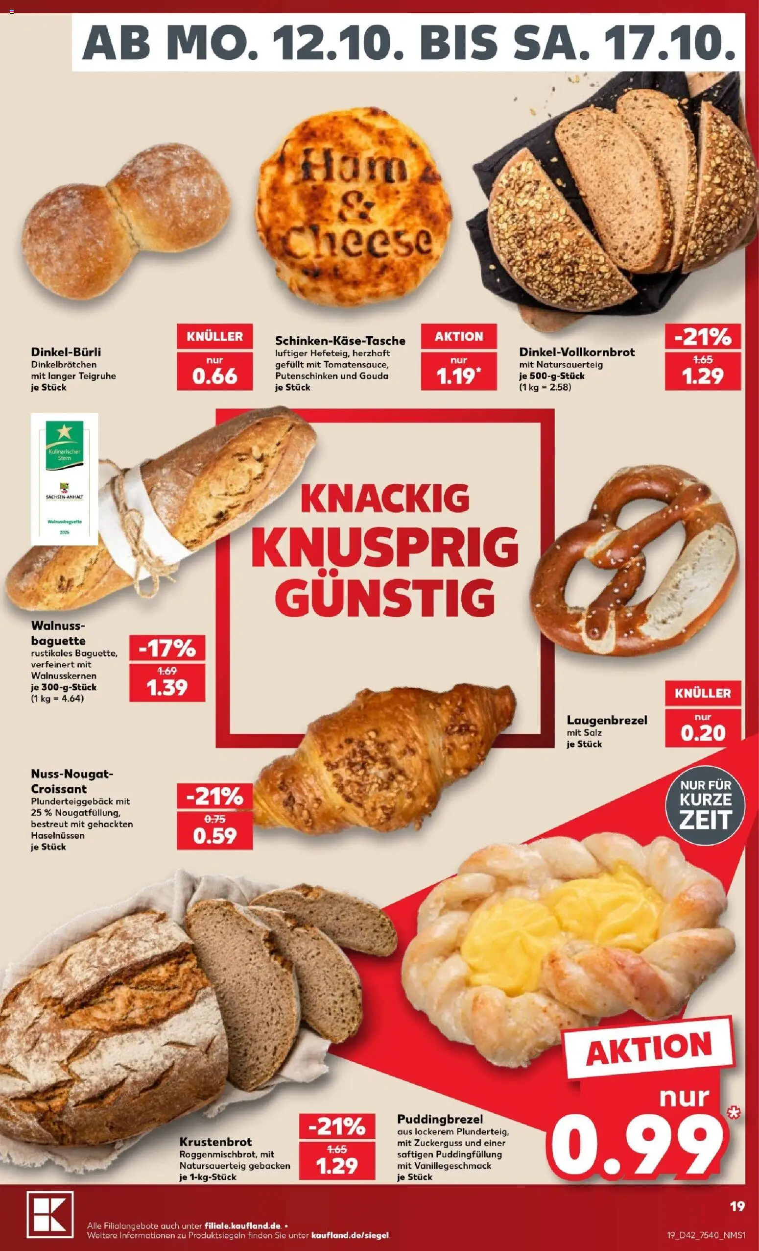 Kaufland Prospekt – gültig ab 12.10.2026 | Seite: 25 | Produkte: Gouda, Baguette, Croissant, Salz