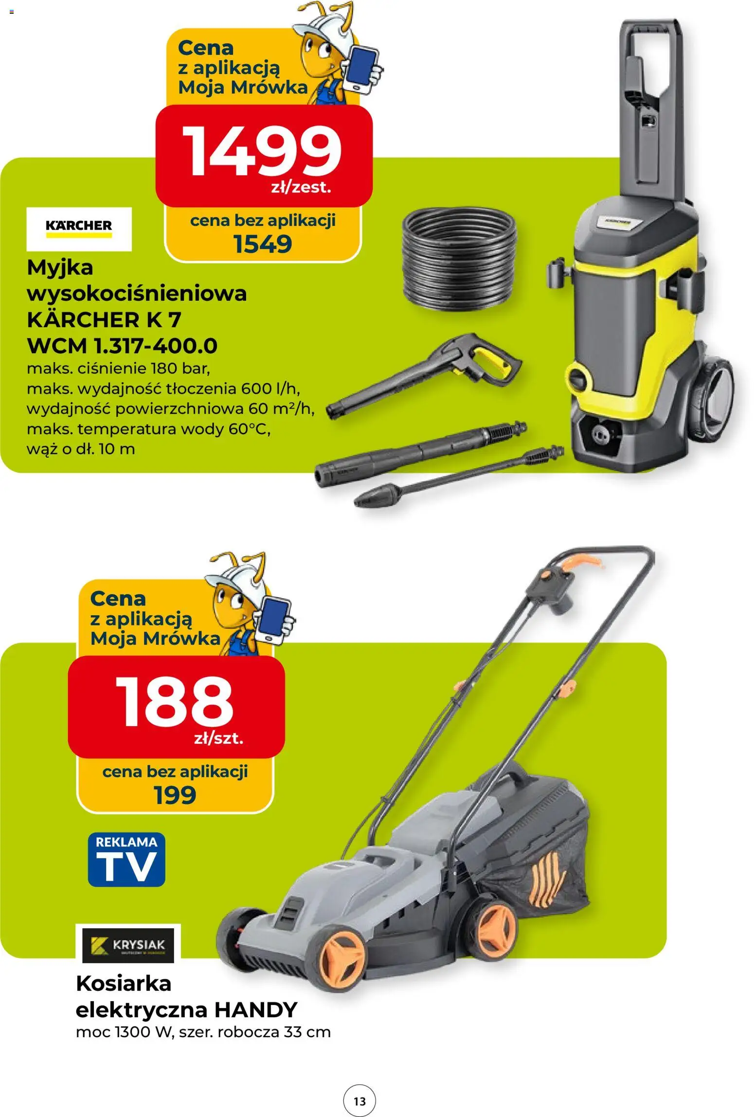 Mrówka gazetka od 09.04.2026 | Strona: 13 | Produkty: Kosiarka