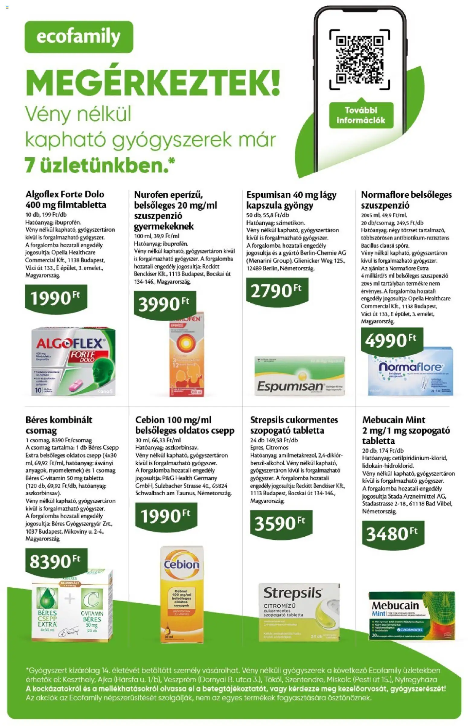 Ecofamily akciós ujság - amely érvényes a következő dátumtól: 2026.09.03. | Oldal: 14 | Termékek: Normaflore, Tabletta, Gyógyszerek, Béres