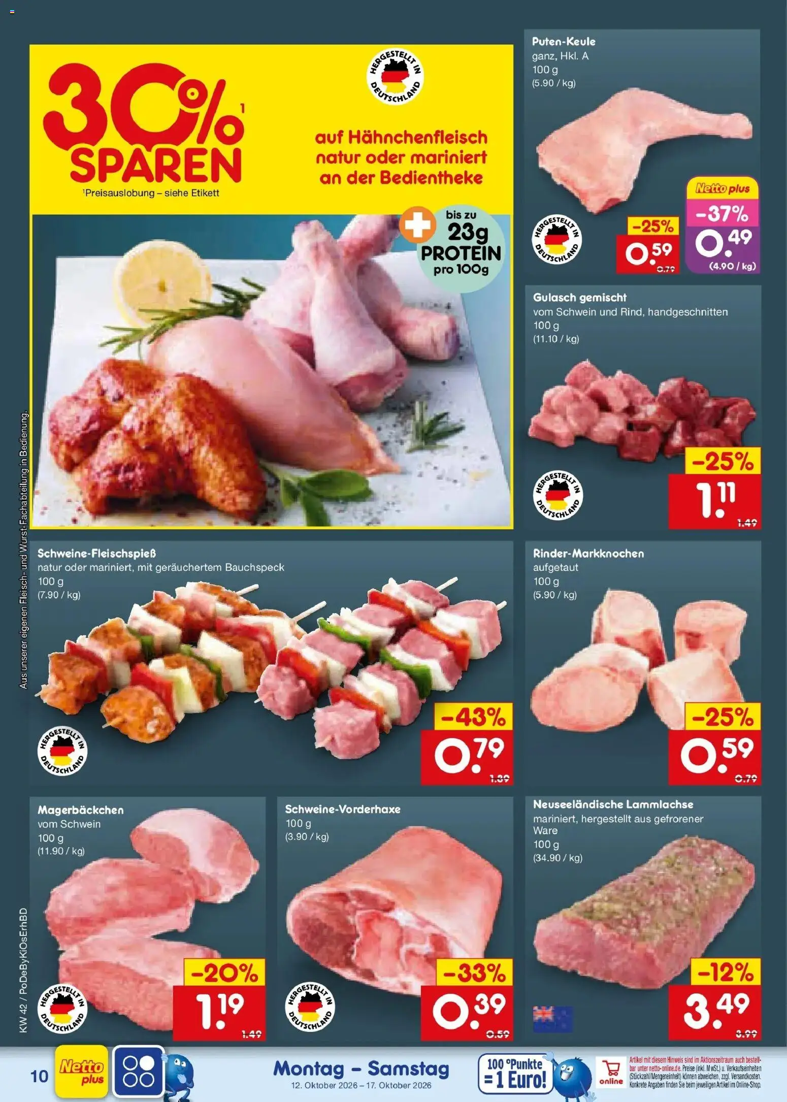 Netto Marken-Discount Prospekt Mistelbach (ab 12.10.2026) » Angebote | Seite: 12 | Produkte: Gulasch, Fleisch