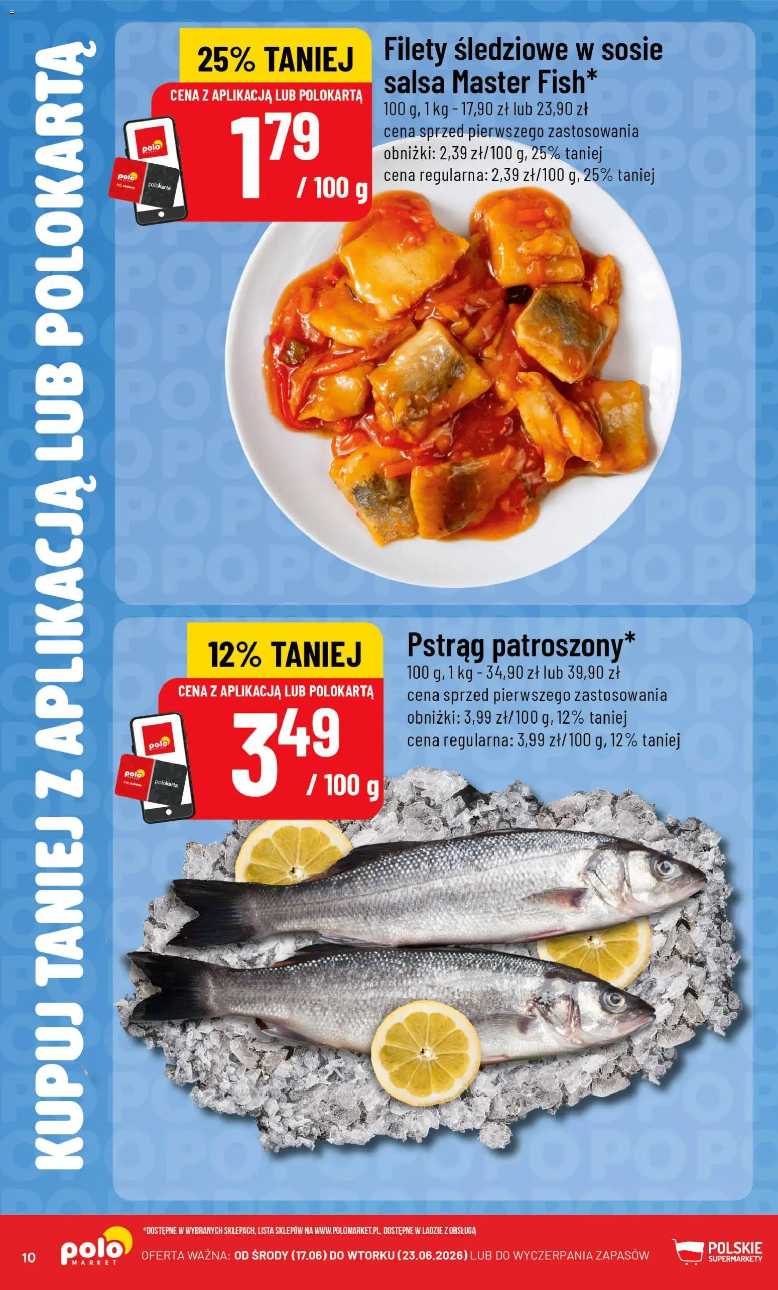 POLOmarket gazetka - Kupuj taniej z POLOappką od 17.06.2026 | Strona: 10 | Produkty: Pstrąg