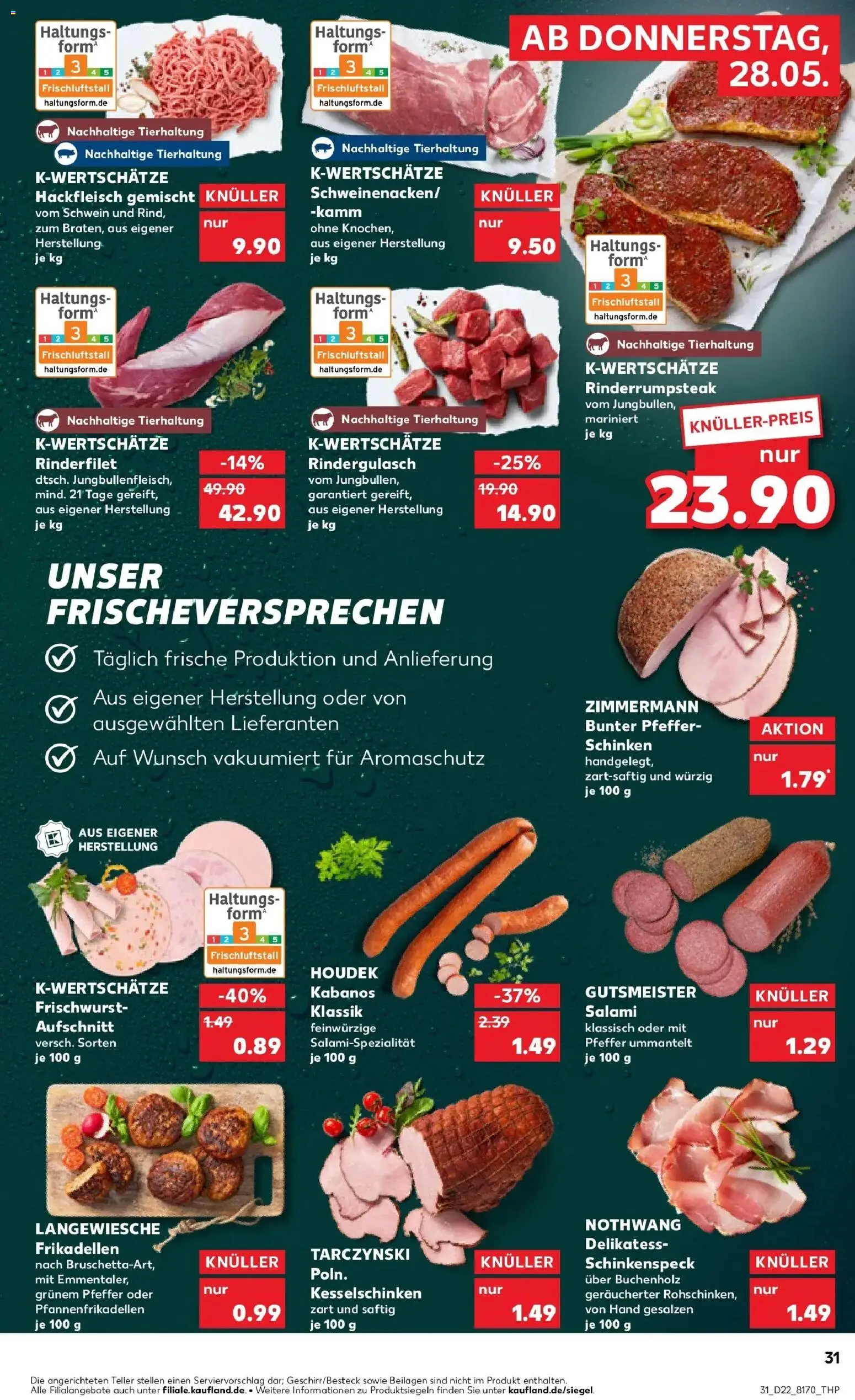 Kaufland Prospekt Leer (Ostfriesland) – gültig ab 26.05.2026 | Seite: 36 | Produkte: Rindergulasch, Salami, Schinken, Steak