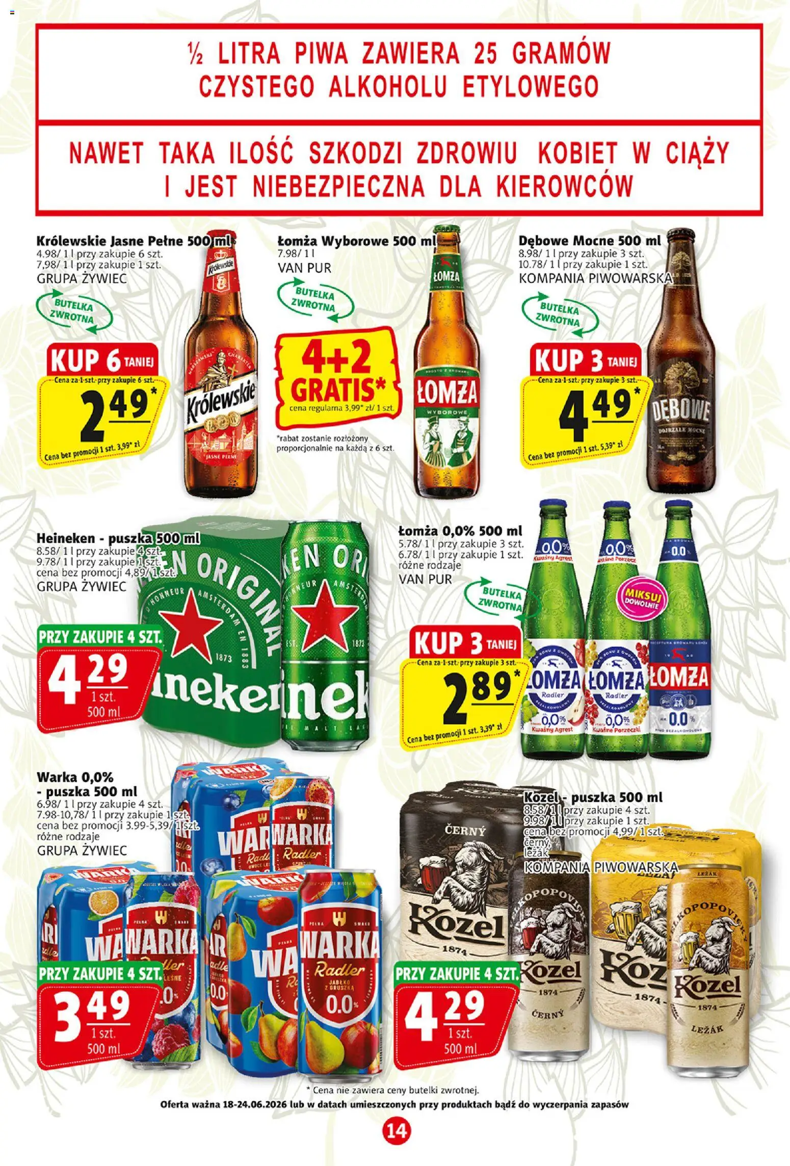 Prim Market gazetka od 18.06.2026 | Strona: 14 | Produkty: Gruszka, Leżak, Agrest, Heineken