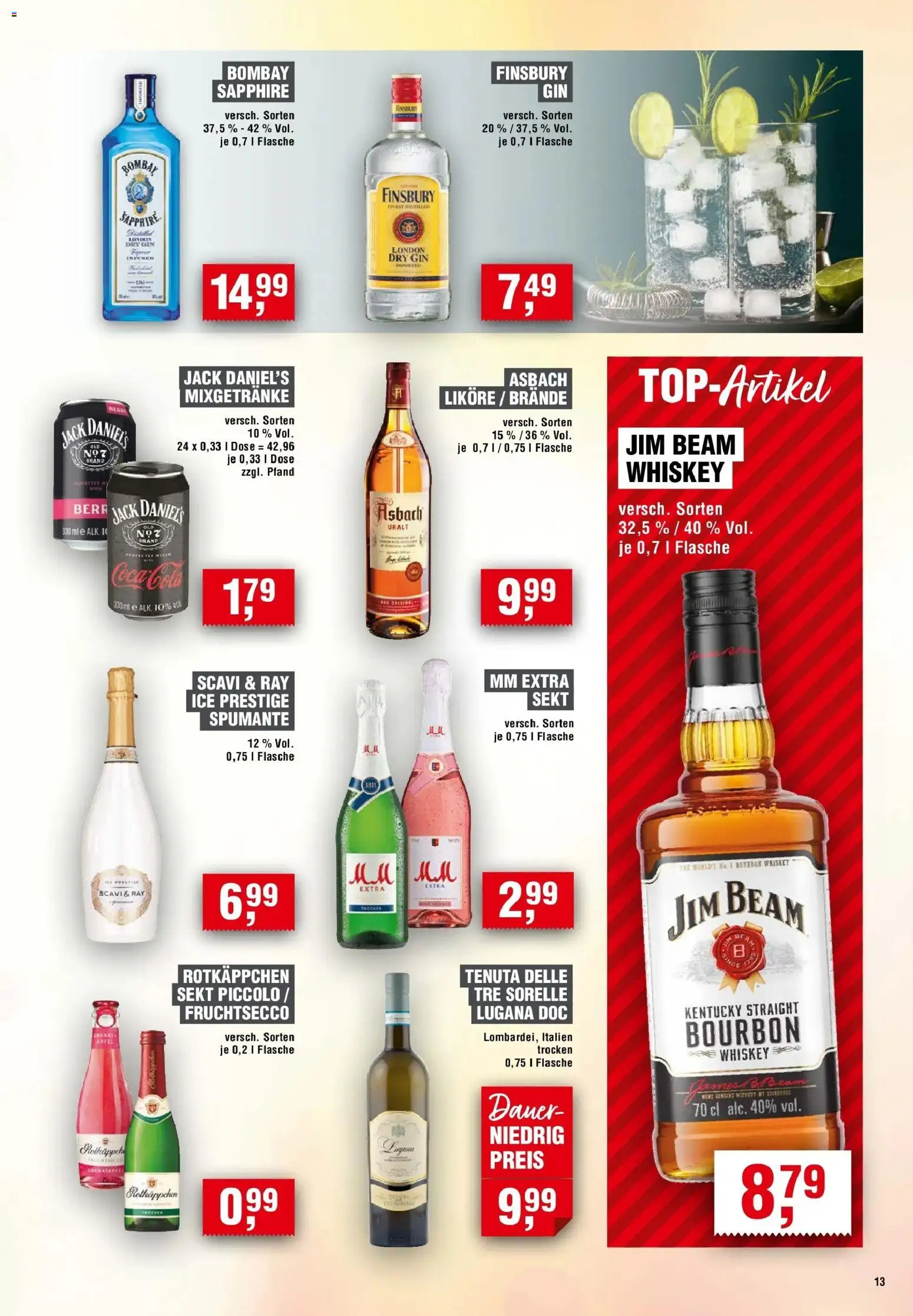 Edeka Prospekt Offenburg – gültig ab 13.08.2026 | Seite: 13 | Produkte: Coca cola, Cola, Sekt, Jack Daniel's