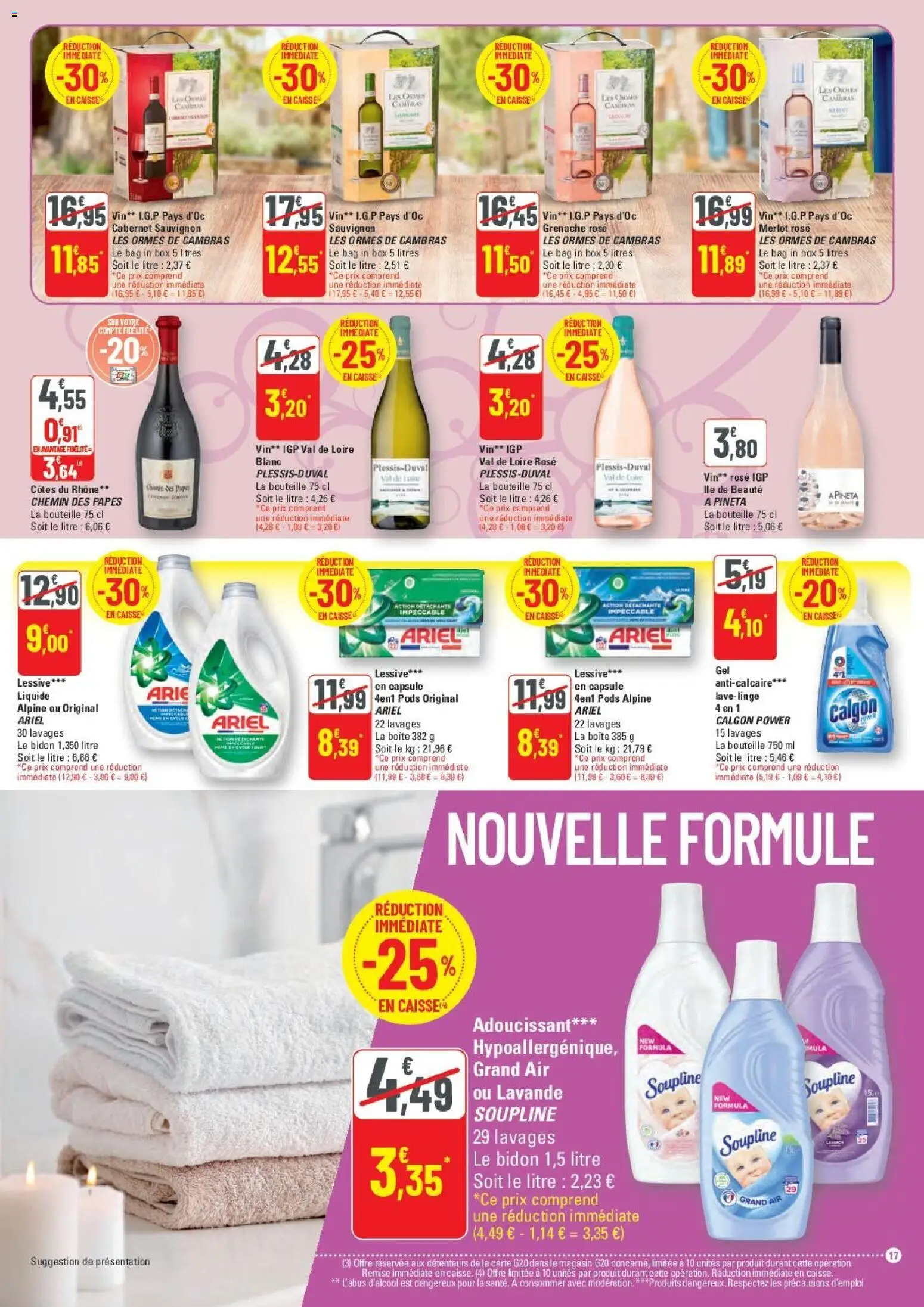 {H1} | Page: 17 | Produits: Ariel, Soupline, Adoucissant, Lessive