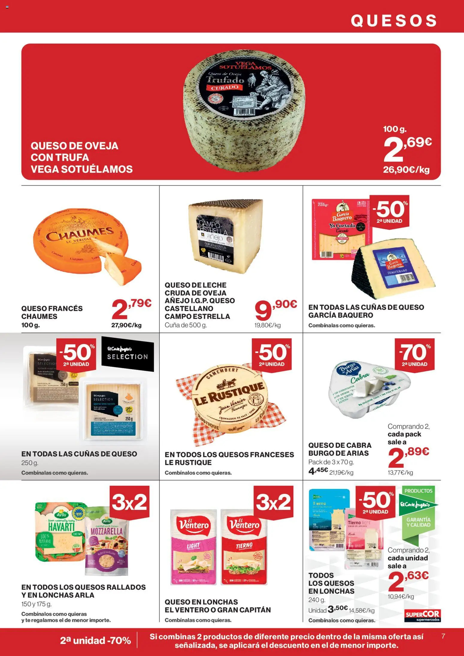 Supercor folleto │ válido desde el 28/10/2026 | Página: 7 | Productos: Queso de oveja, Leche, Queso, Cuna