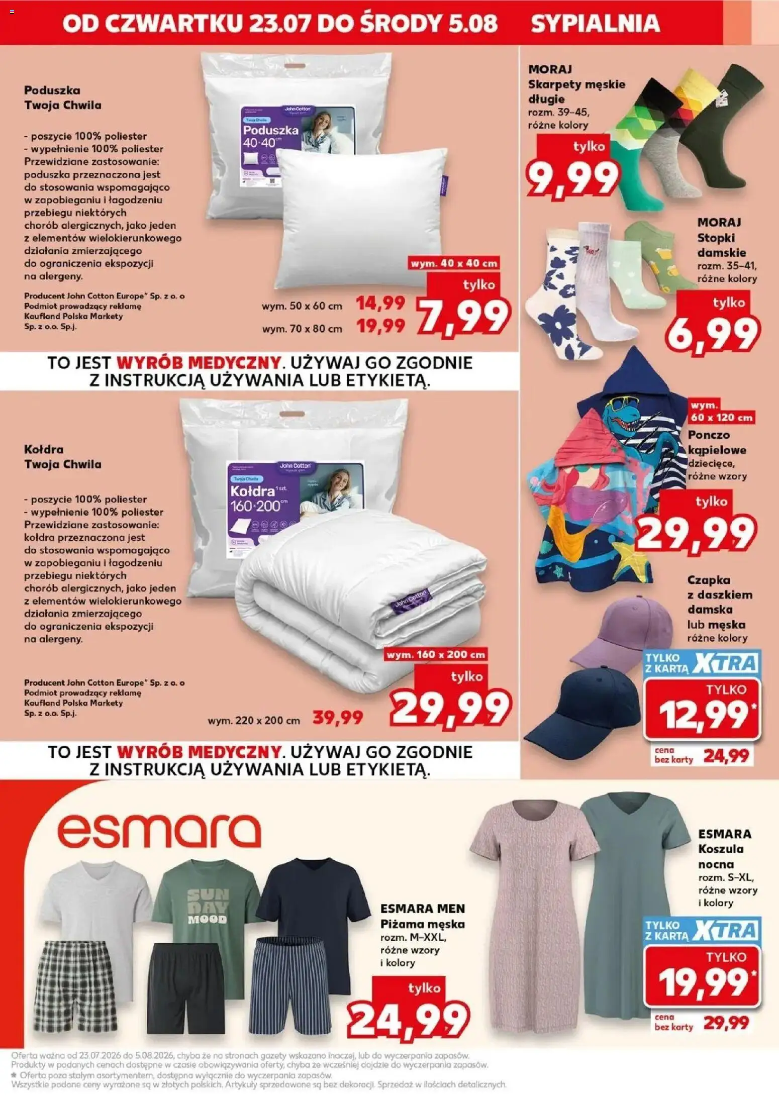 Kaufland gazetka - Złap Okazje od 23.07.2026 | Strona: 13 | Produkty: Skarpety, Piżama, Czapka, Gazety