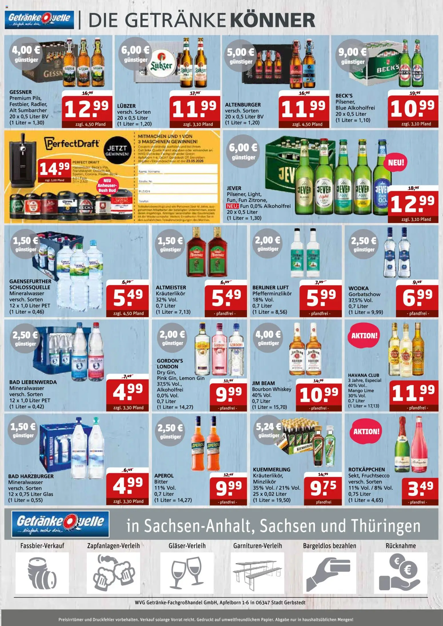 Getränke Quelle - wey-wvg kw20-2111.05.2026-23.05.2026 – gültig ab 11.05.2026 | Seite: 6 | Produkte: Havana club, Jever, Aperol, Gin