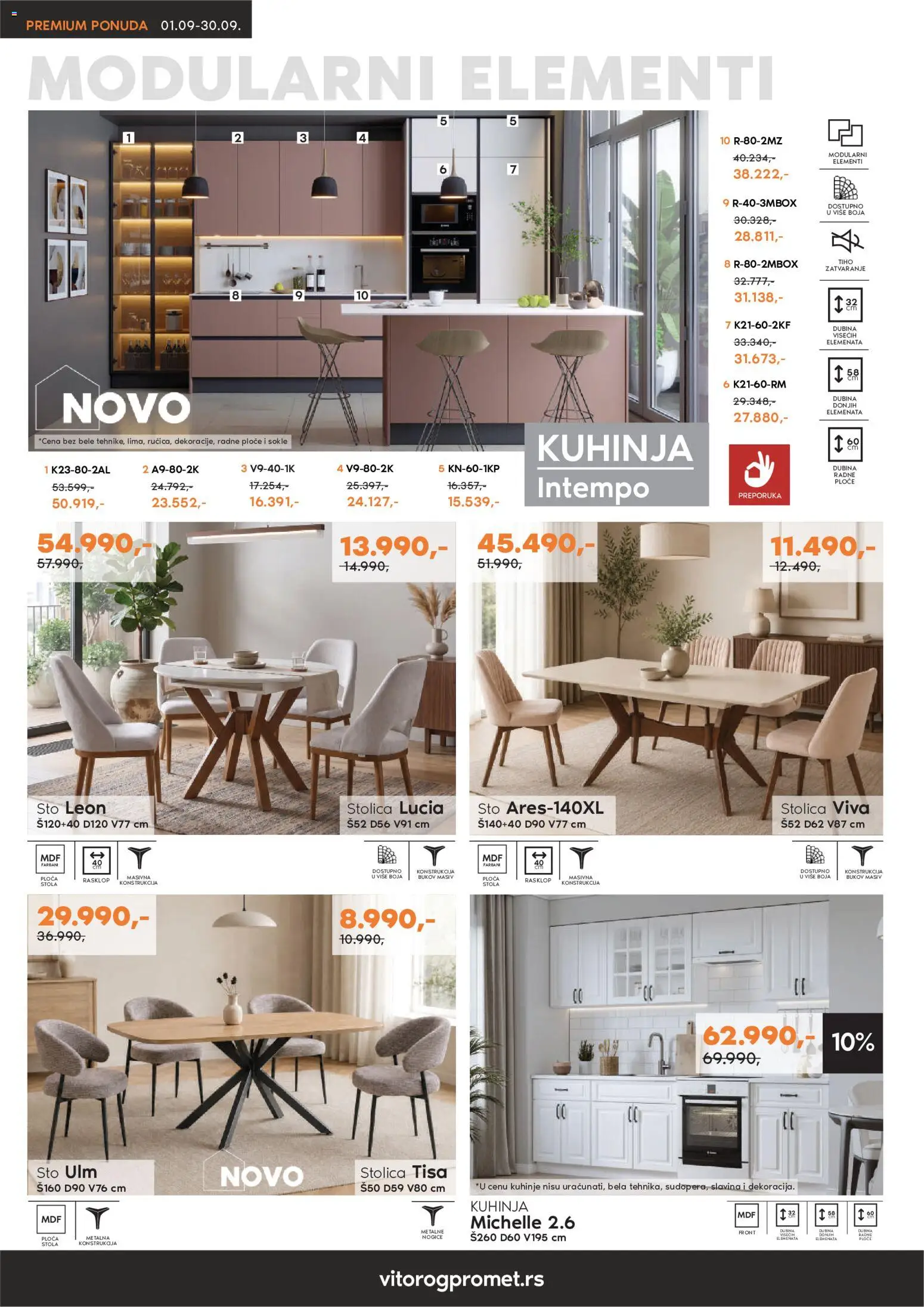 Vitorog katalog - važi od 01.09.2026 | Strana: 4 | Proizvode: Sto, Stolica, Kuhinja