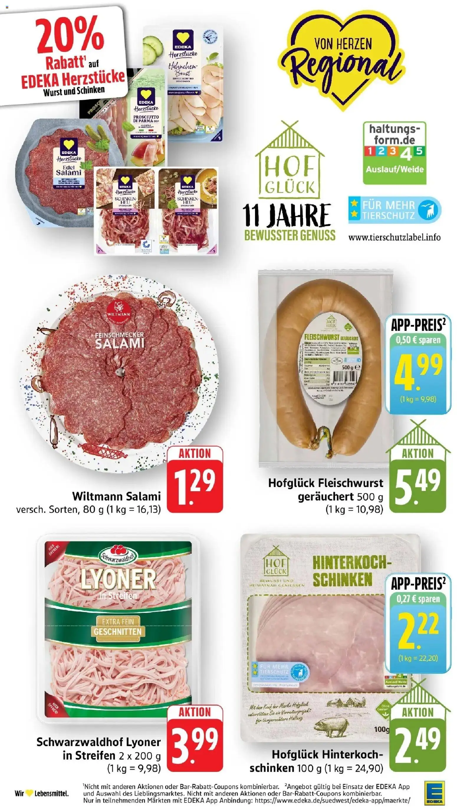 Edeka prospekt Ludwigshafen	 – gültig ab 10.05.2026 | Seite: 20 | Produkte: Hahnchen, Wurst, Salami, Schinken