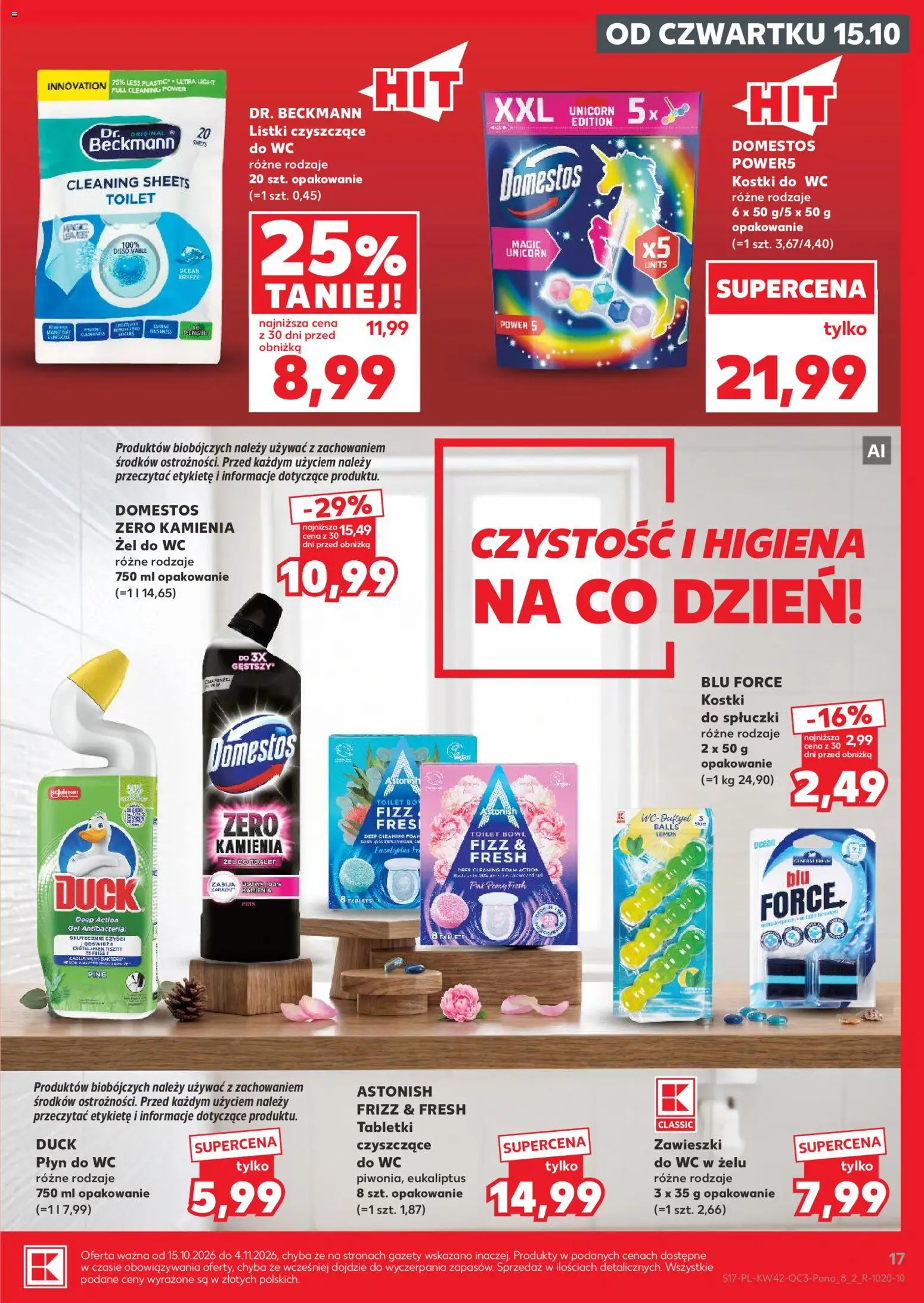 Kaufland Polsko leták - Drogerie od 15.10.2026 | Strana: 17 | Produkty: Domestos, Wc