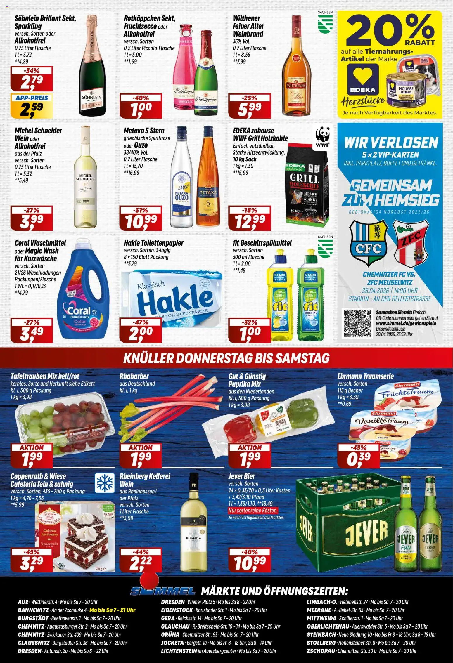 Simmel Prospekt 	 – gültig ab 20.04.2026 | Seite: 8 | Produkte: Wilthener, Fruchtsecco, Geschirrspülmittel, Rhabarber