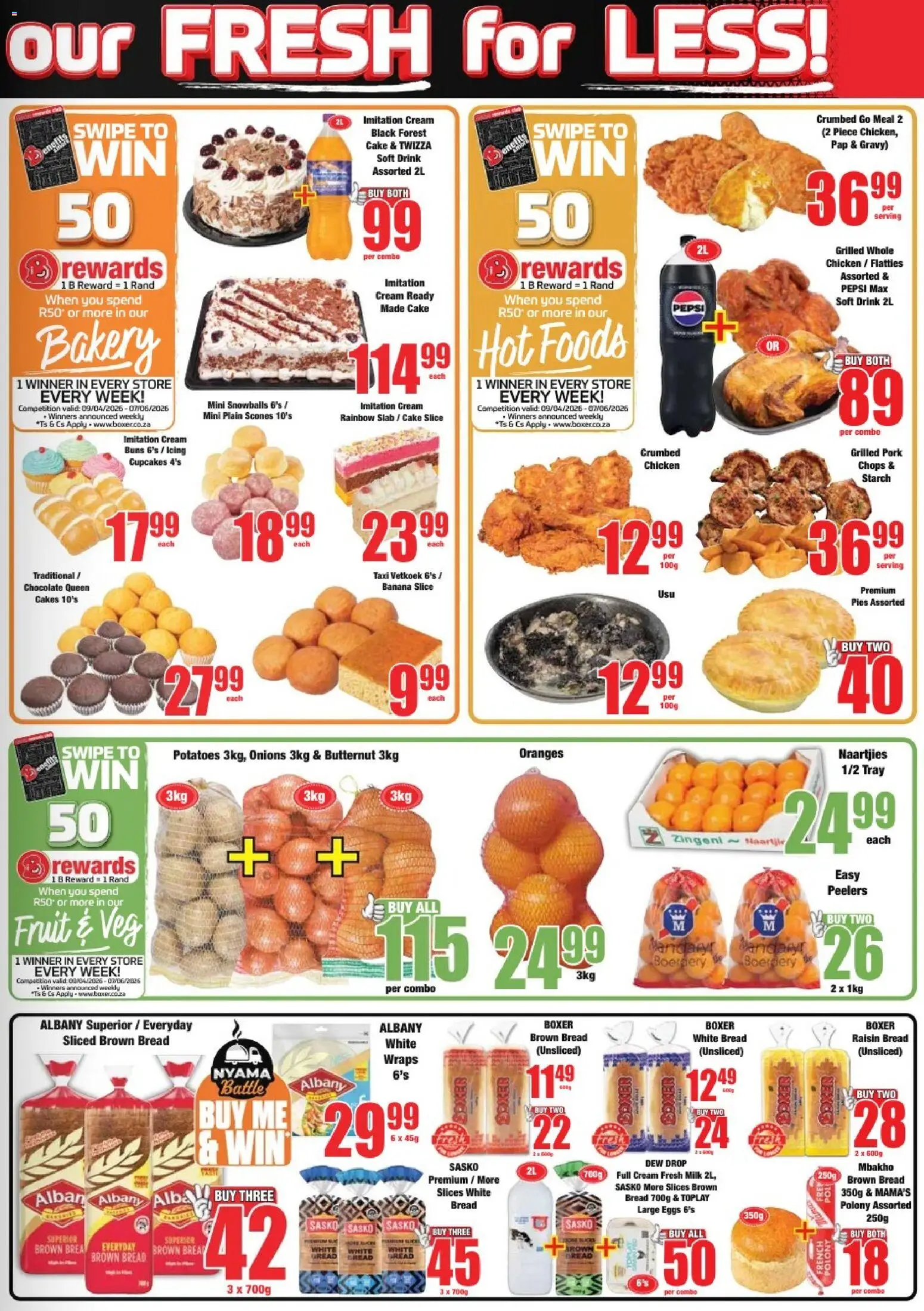 New Boxer catalogue – valid from 25.05.2026 | Page: 3 | Products: Silla apilable, Pork, Oranges, Potatoes