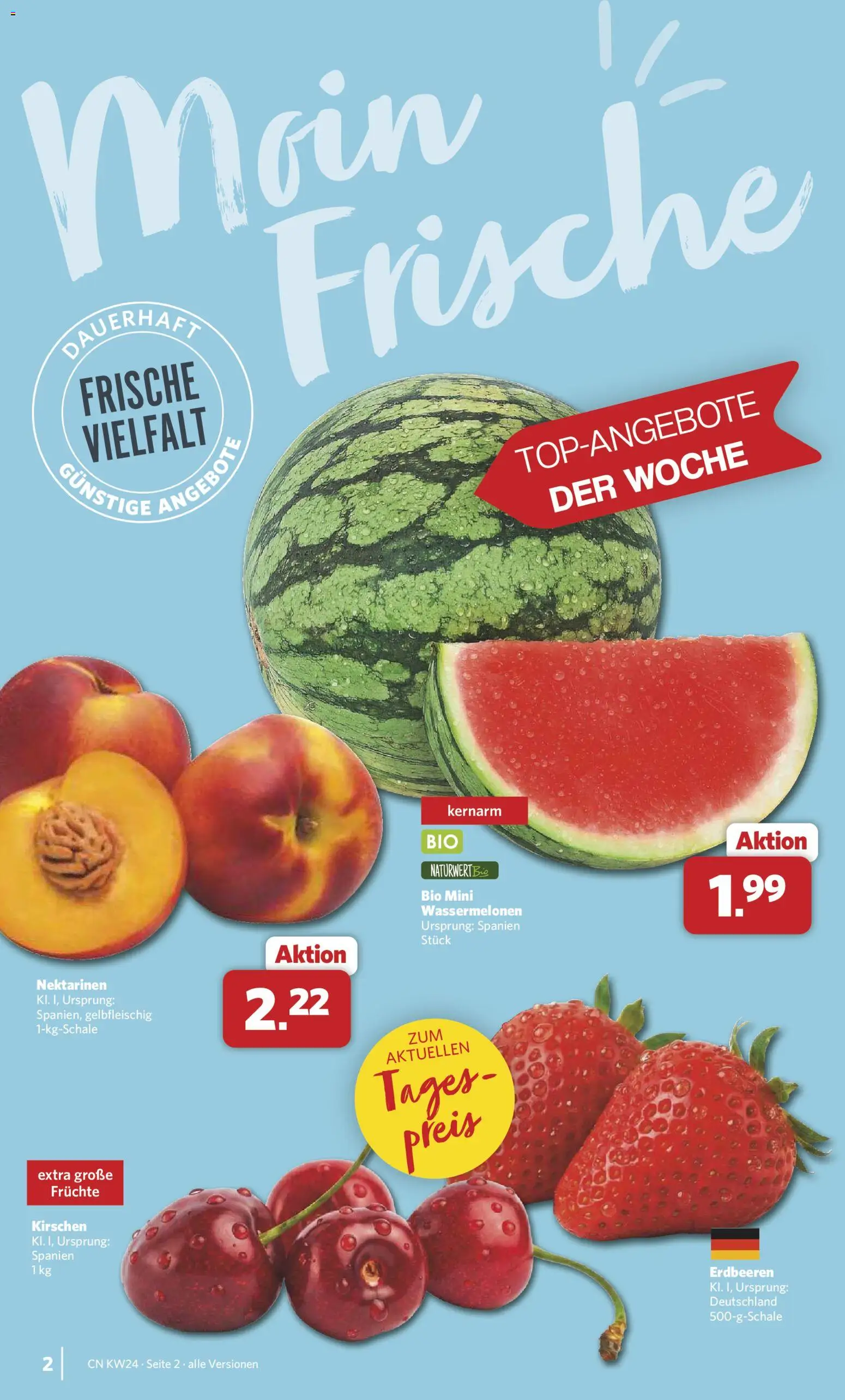 Combi Prospekt – gültig ab 08.06.2026 | Seite: 2 | Produkte: Nektarinen, Kirschen, Erdbeeren