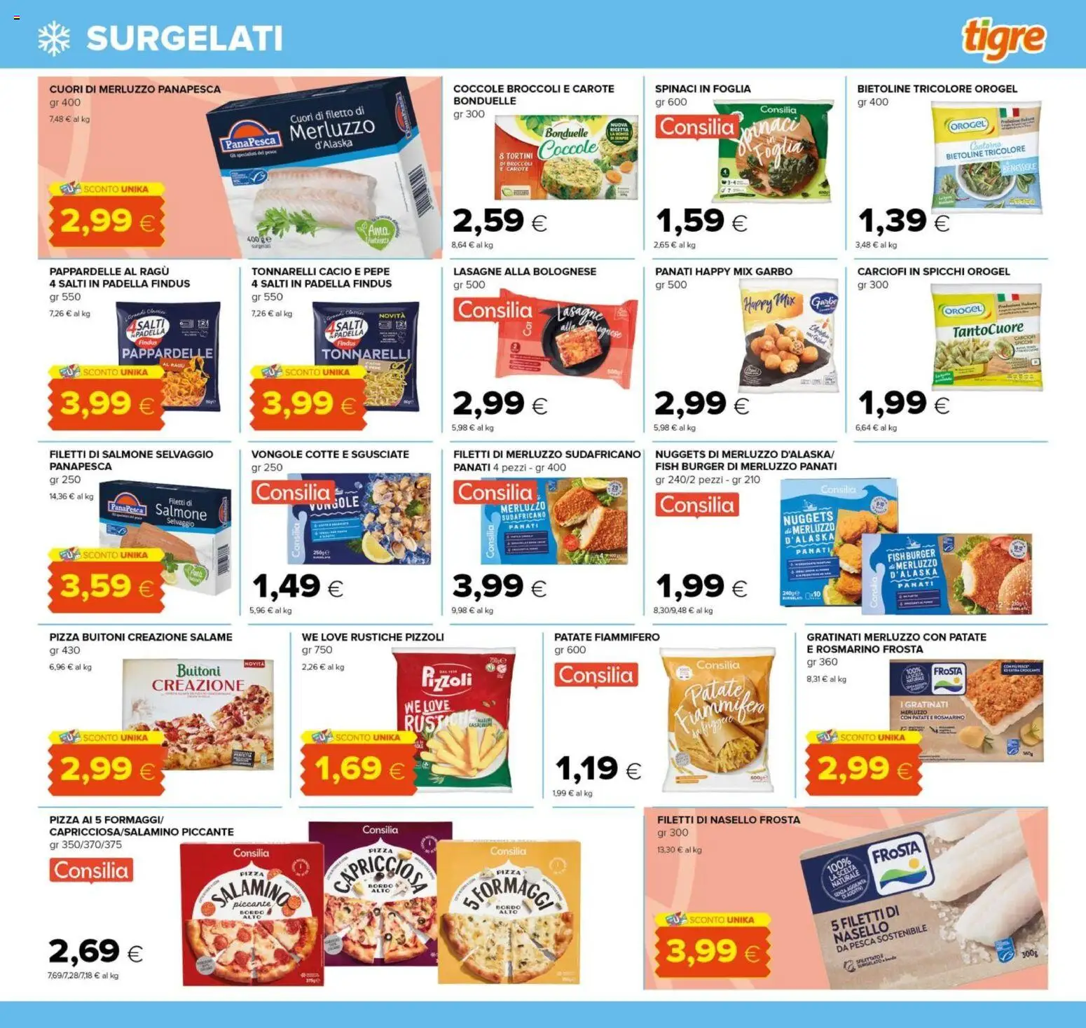 Volantino Tigre del 14/09/2026 | Pagina: 7 | Prodotti: Merluzzo, Carciofi, Padella, Lasagne