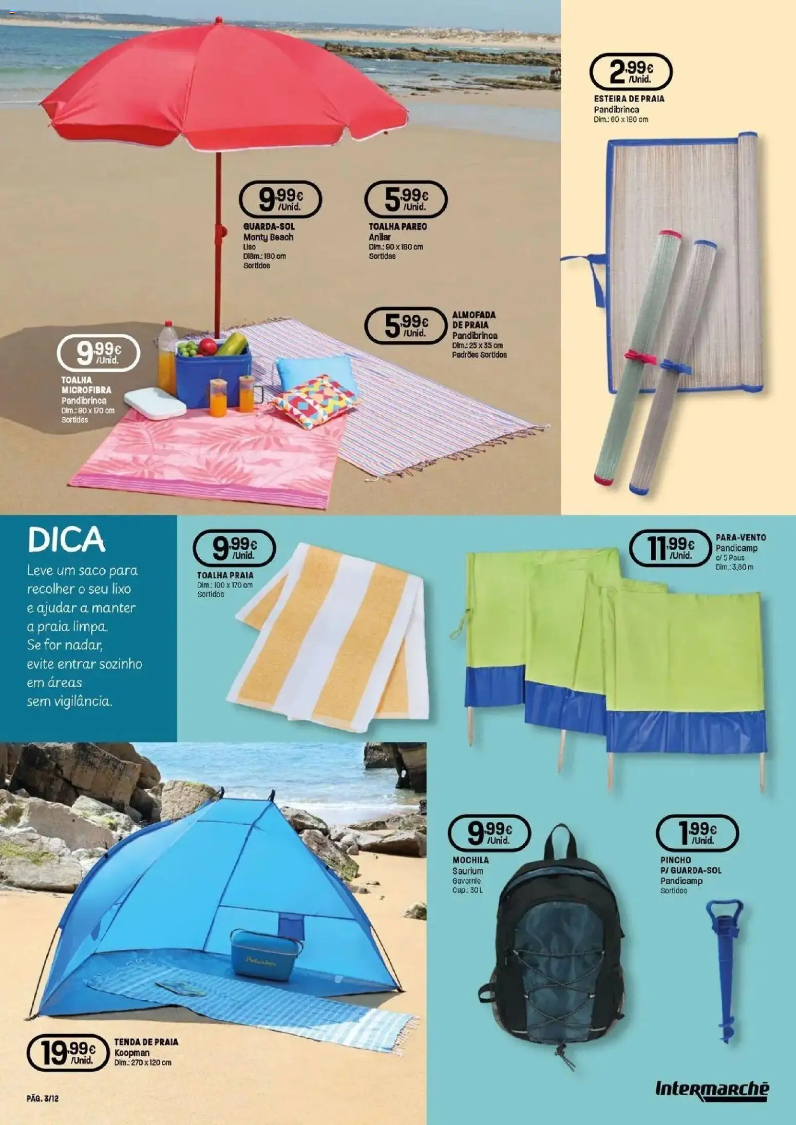 Intermarché - O melhor no verão │ válido de 18/06/2026 | Página: 3 | Produtos: Mochila, Tenda, Esteira, Almofada
