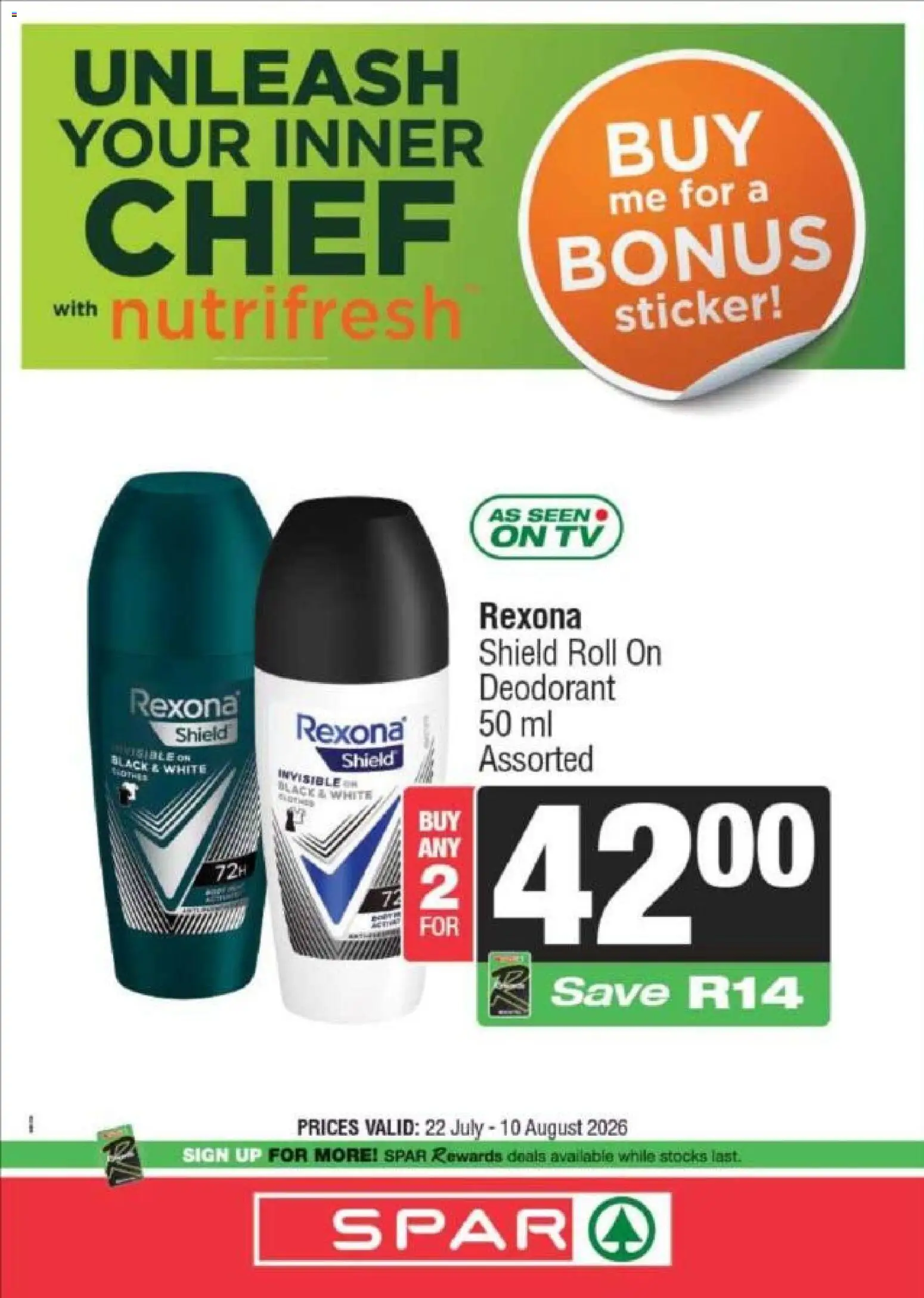New Superspar catalogue – valid from 22/07/2026 | Page: 10 | Products: TV, Deodorant