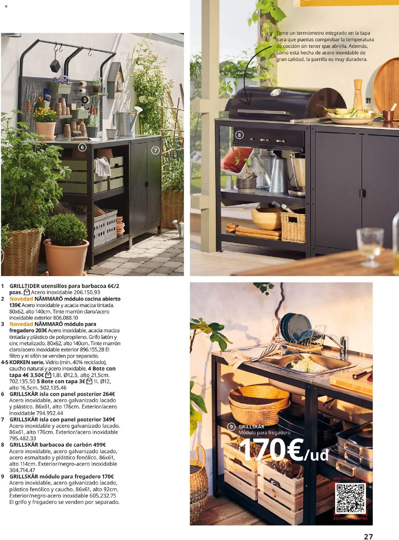 Catálogo IKEA Muebles de exterior │ válido desde el 17/12/2025 | Página: 27 | Productos: Fregadero, Barbacoa, Cocina, Termómetro