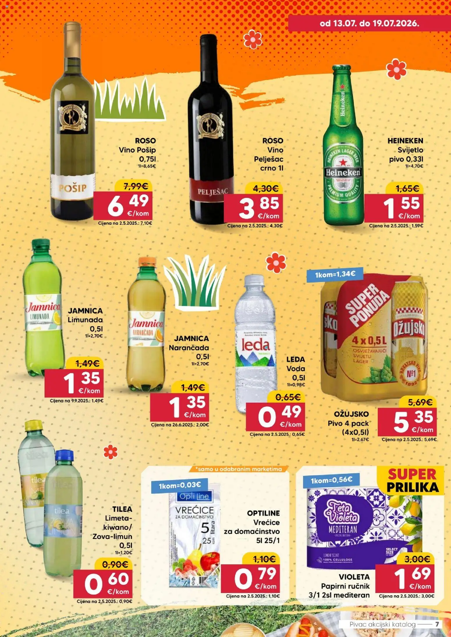 Pivac katalog | vrijedi od 13.07.2026 | Stranica: 7 | Proizvodi: Pivo, Ručnik, Voda, Limunada