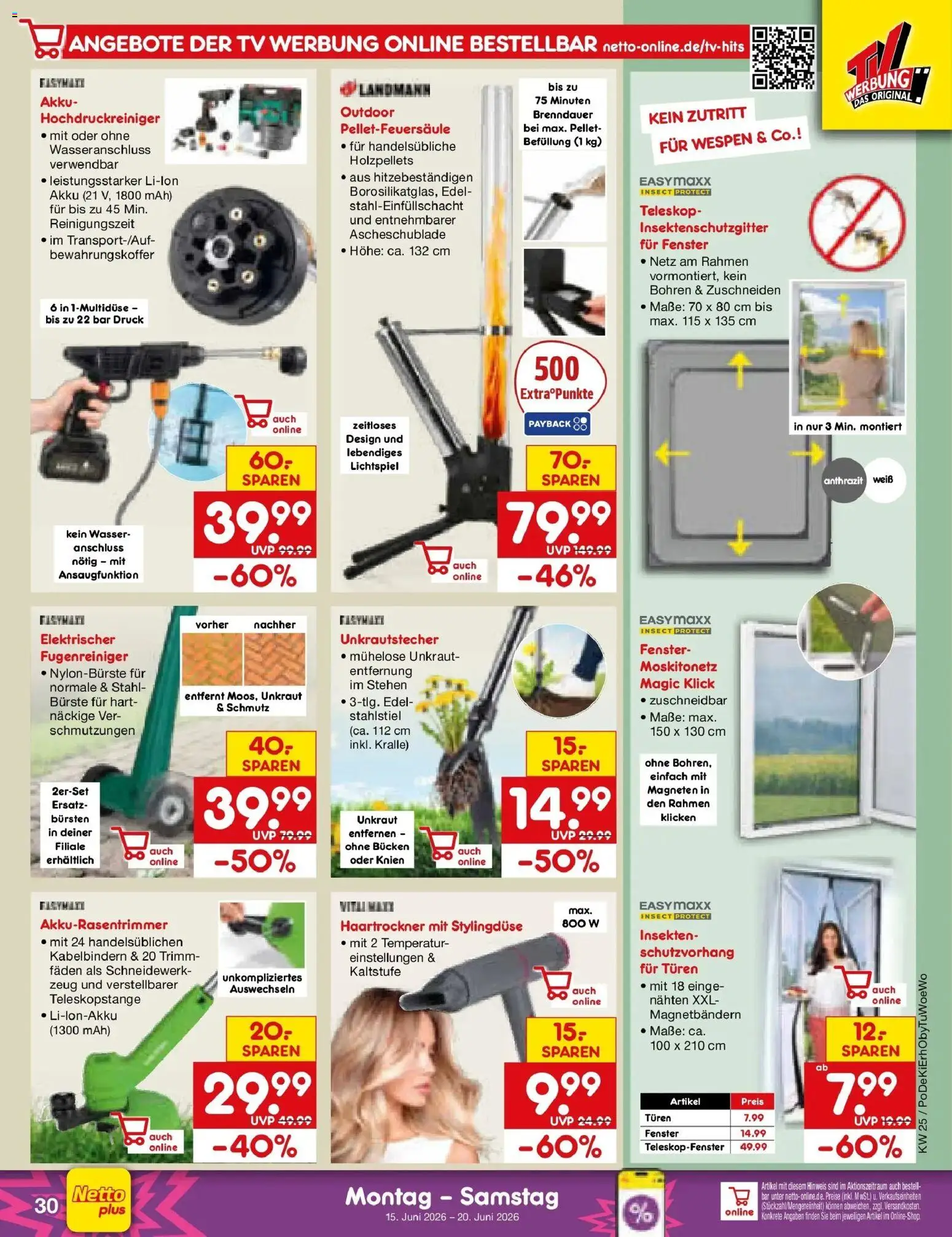 Netto Marken-Discount Prospekt Gemmingen – gültig ab 14.06.2026 | Seite: 42 | Produkte: Haartrockner, Wasser, Hochdruckreiniger, TV