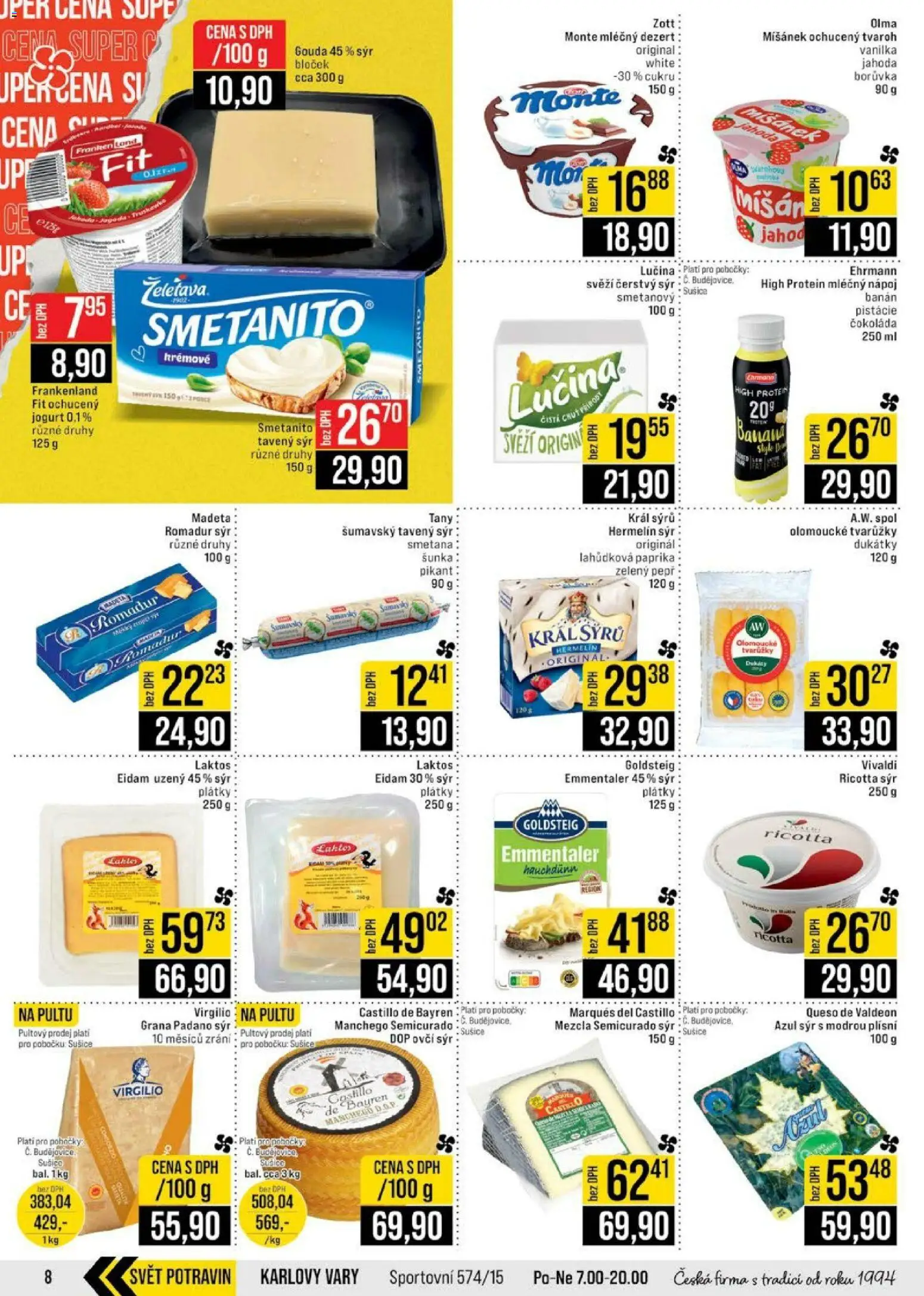 Jip leták - Cash & Carry od 22.04.2026 | Strana: 8 | Produkty: Čokoláda, Tvaroh, Banán, Olomoucké tvarůžky